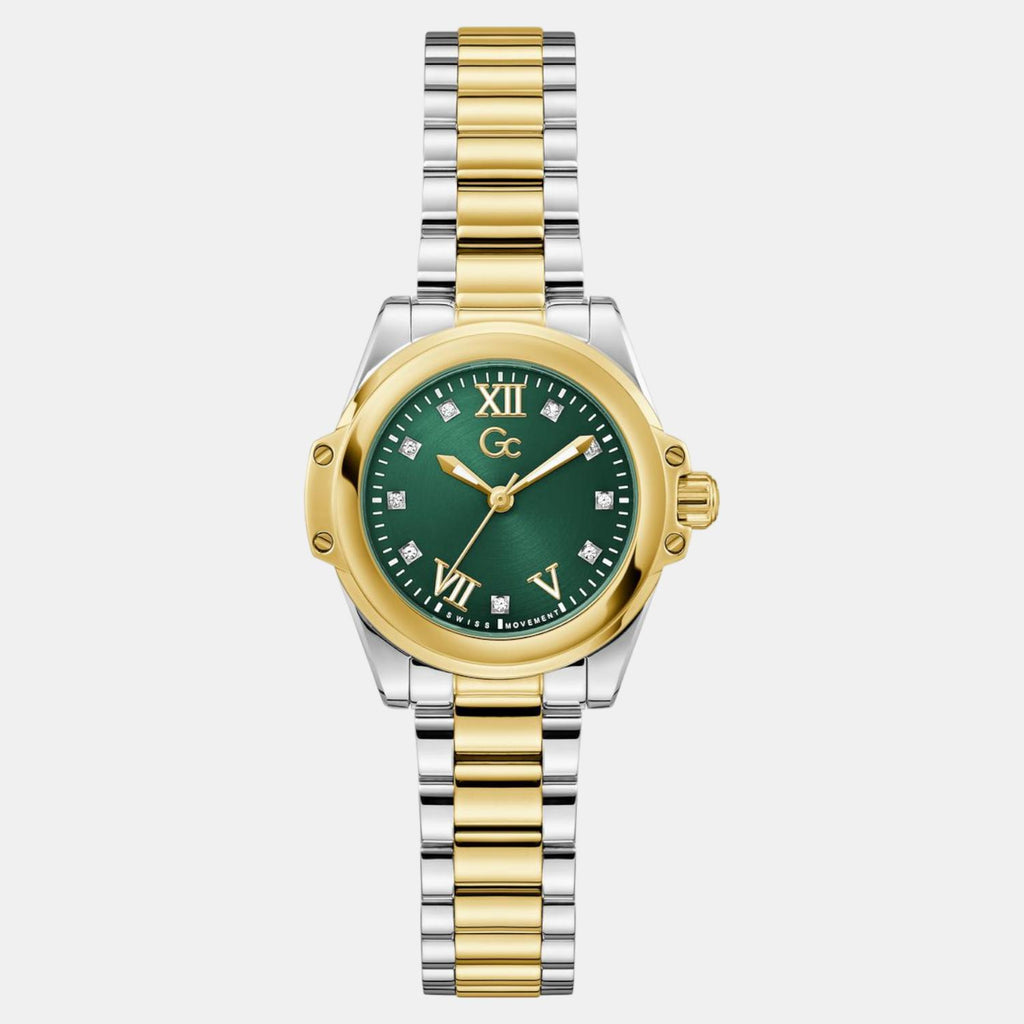 Gc Sportchic Women Quartz Green Dial Analog Stainless Steel Watch Z58002L9