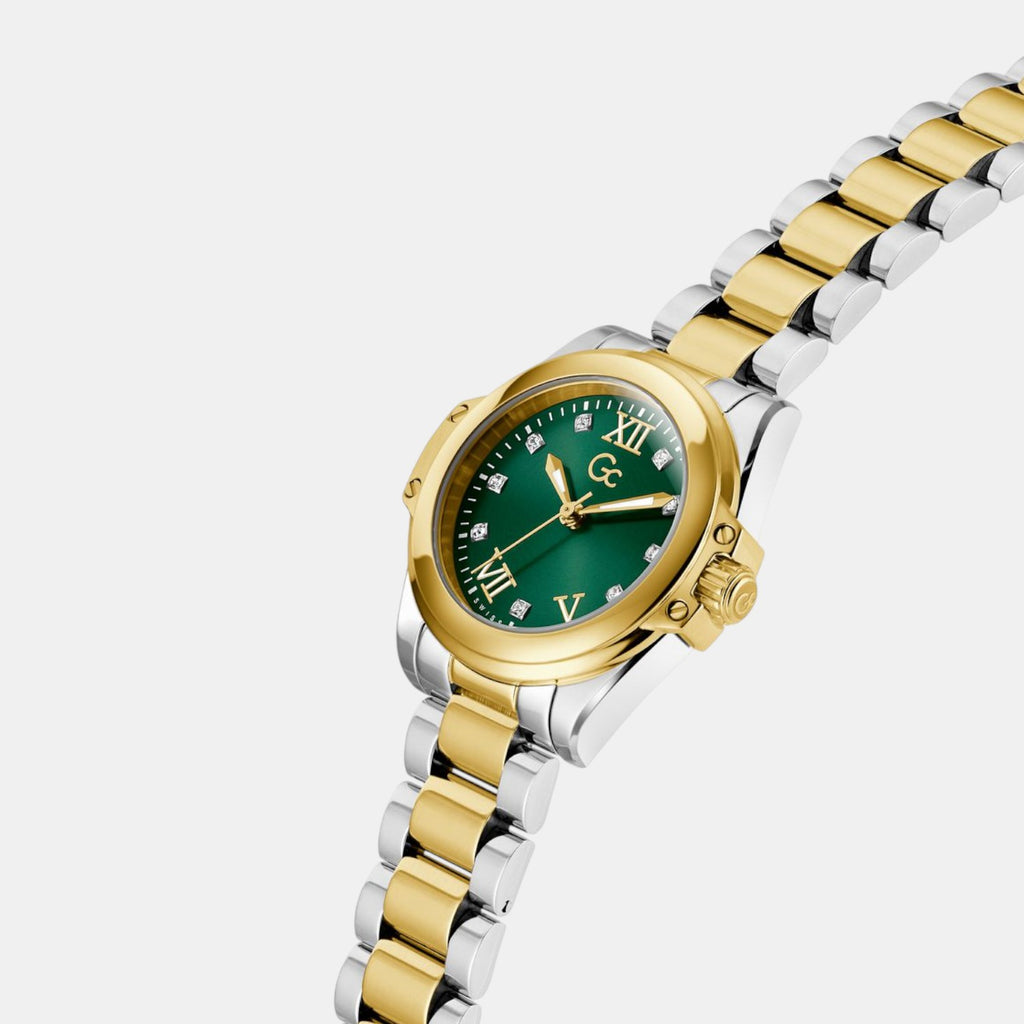 Gc Sportchic Women Quartz Green Dial Analog Stainless Steel Watch Z58002L9