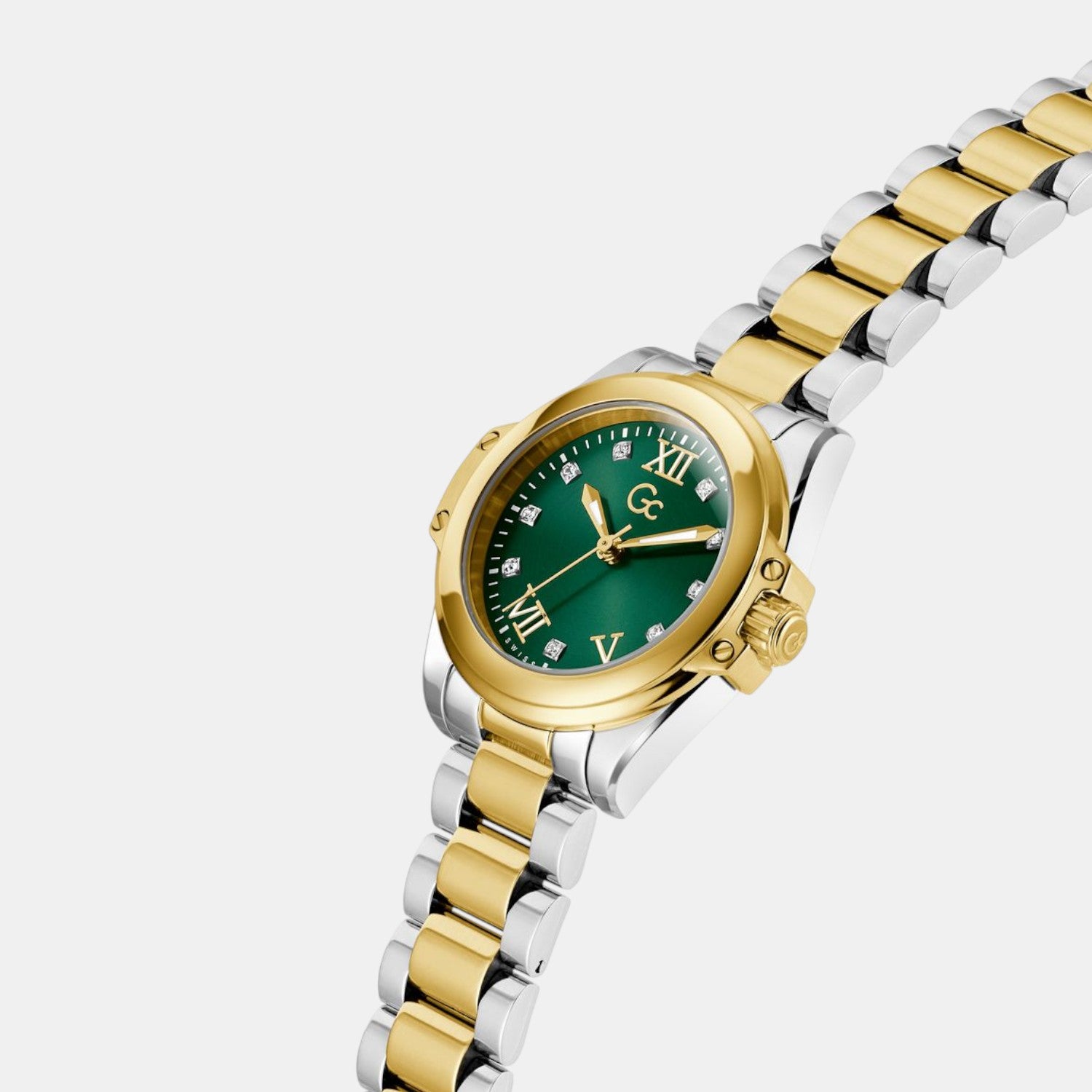 Gc Sportchic Women Quartz Green Dial Analog Stainless Steel Watch Z58002L9