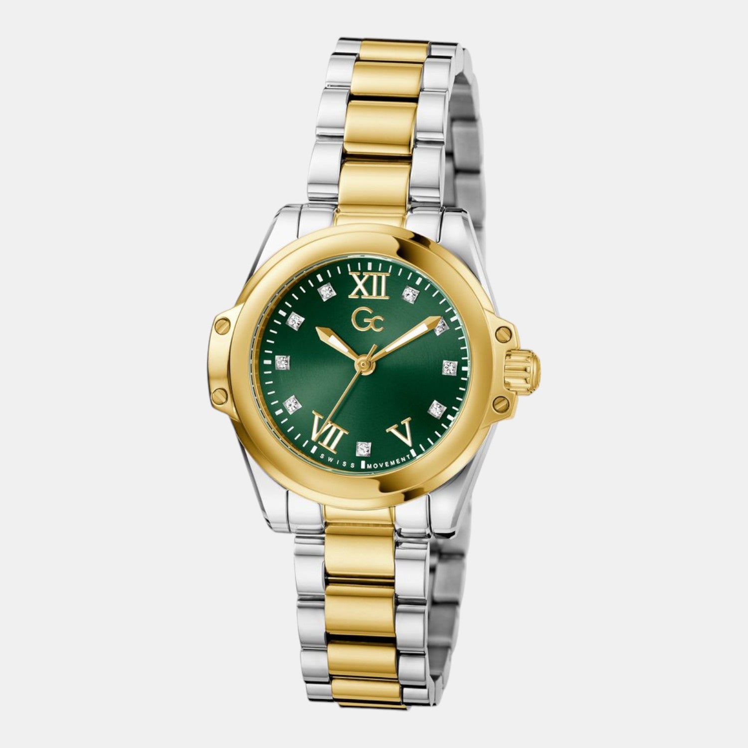 Gc Sportchic Women Quartz Green Dial Analog Stainless Steel Watch Z58002L9