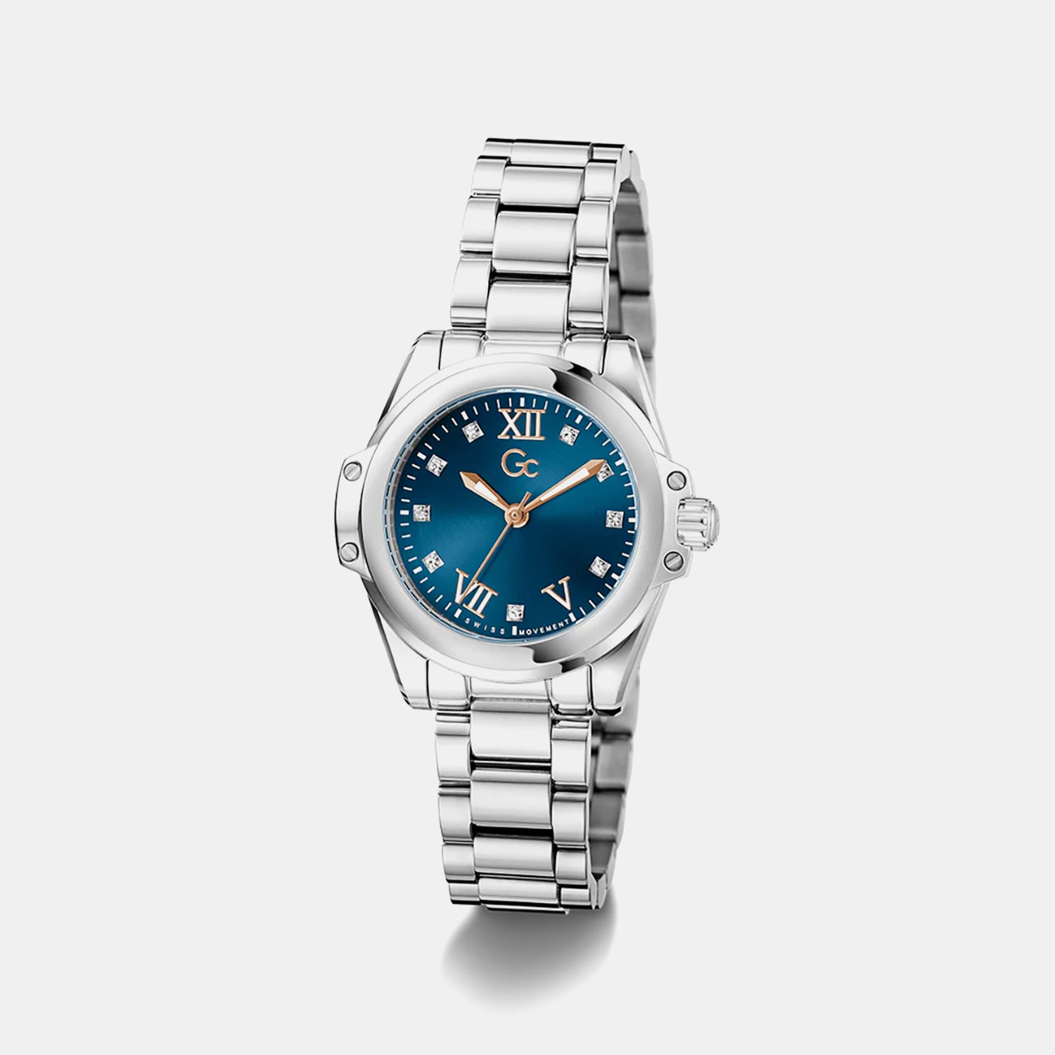 Gc Bolt Lady Mini Women Quartz Blue Dial Analog Stainless Steel Watch Z58004L7