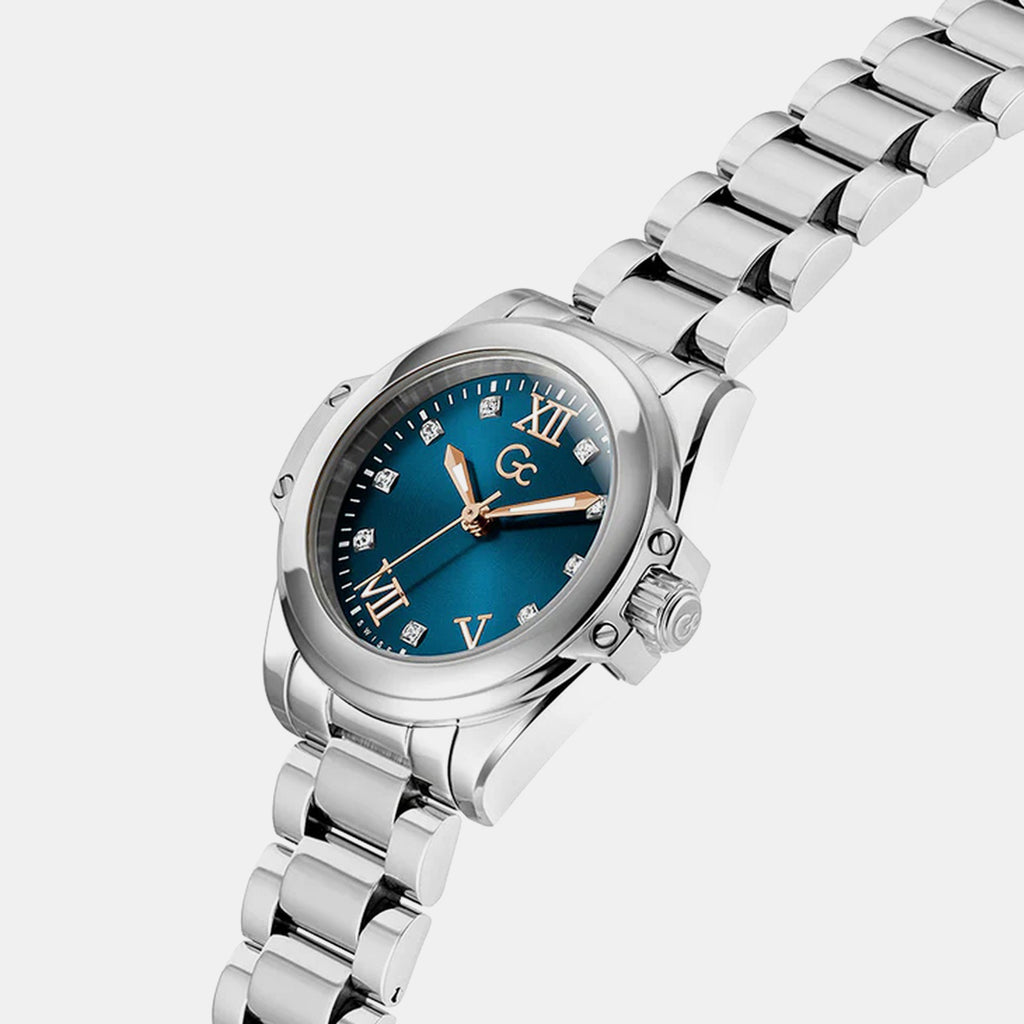 Gc Bolt Lady Mini Women Quartz Blue Dial Analog Stainless Steel Watch Z58004L7