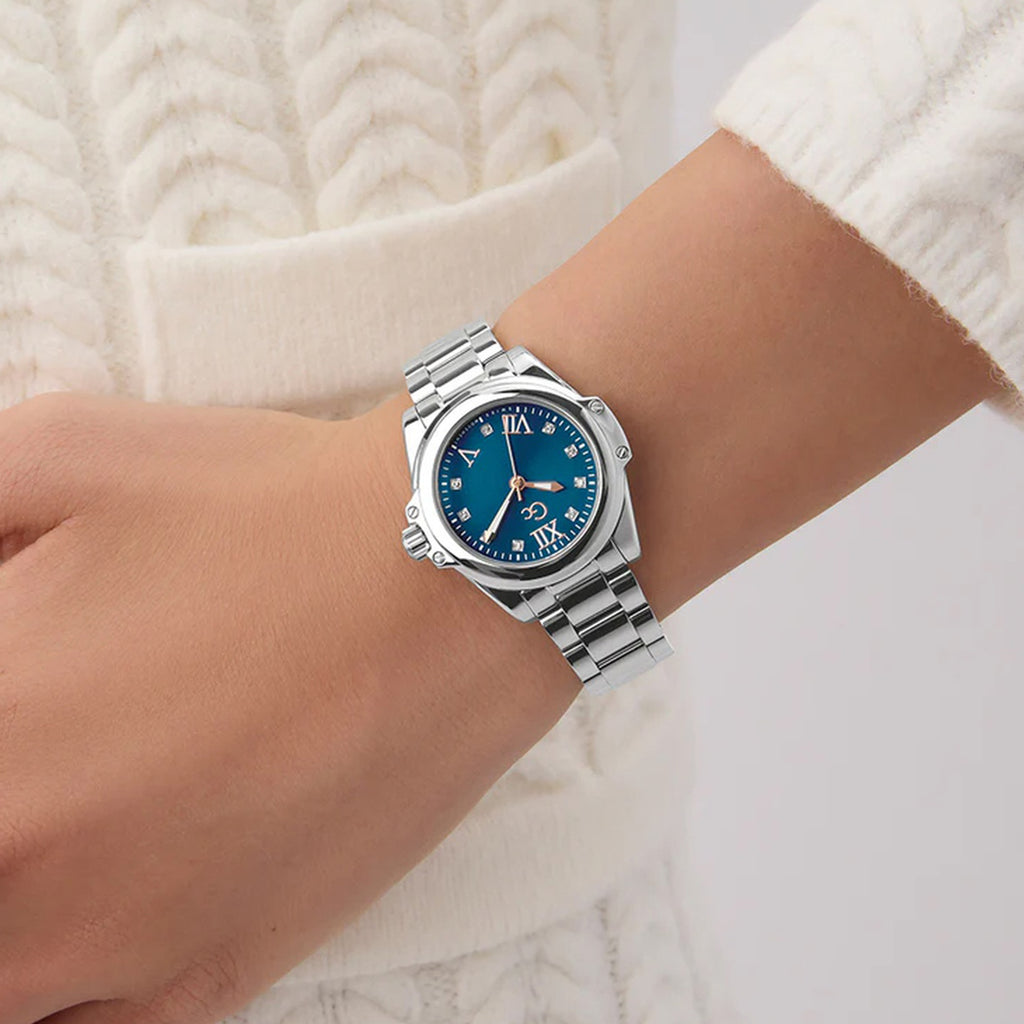 Gc Bolt Lady Mini Women Quartz Blue Dial Analog Stainless Steel Watch Z58004L7