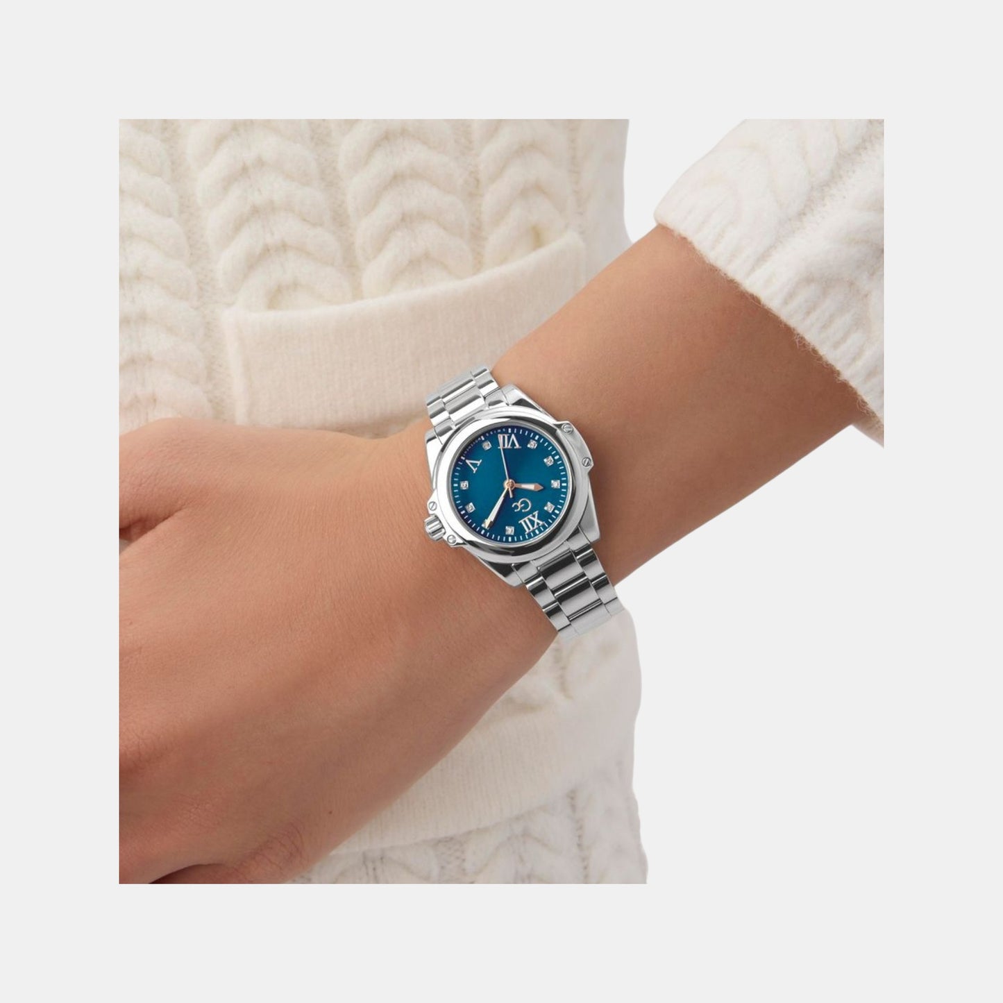 Gc Bolt Lady Mini Women Quartz Blue Dial Analog Stainless Steel Watch Z58004L7
