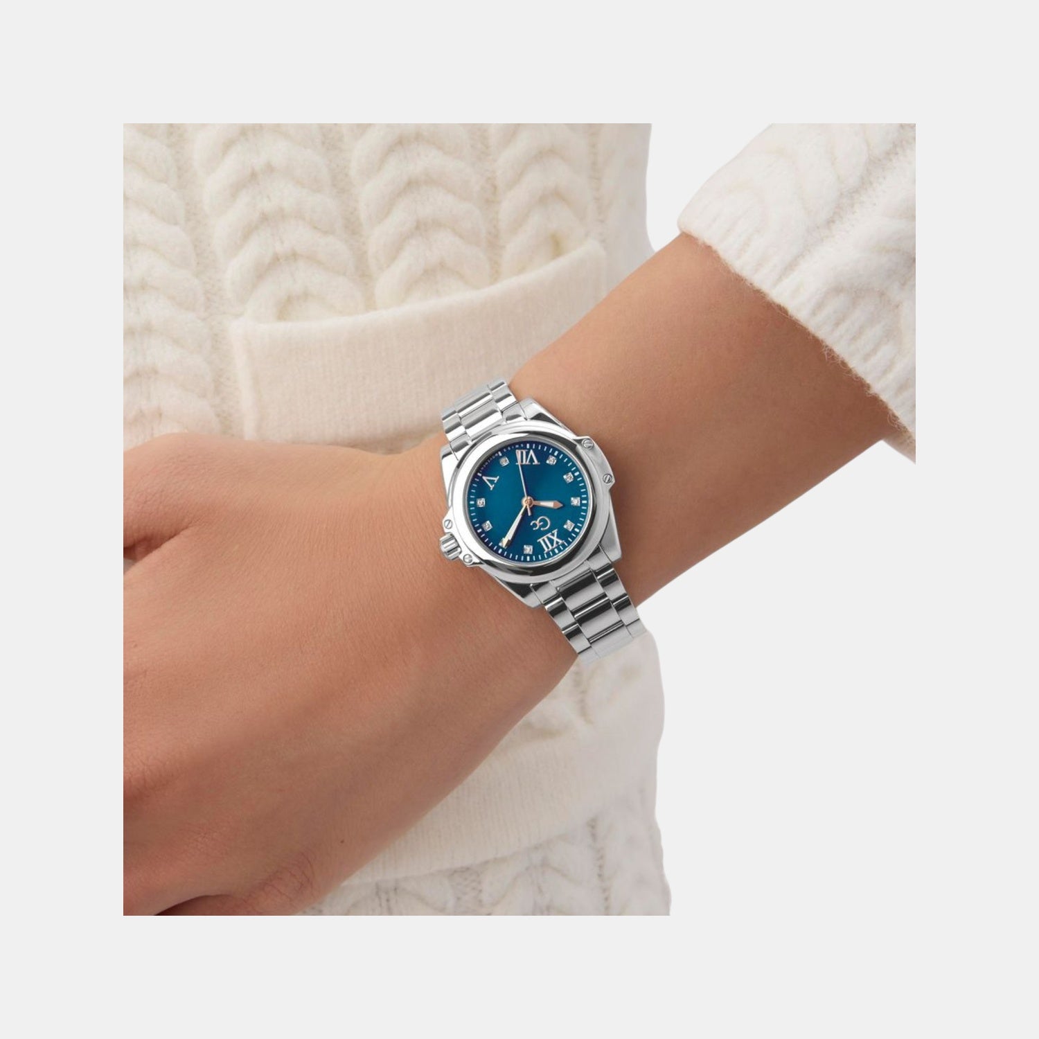Gc Bolt Lady Mini Women Quartz Blue Dial Analog Stainless Steel Watch Z58004L7