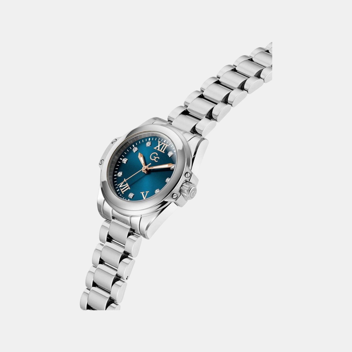 Gc Bolt Lady Mini Women Quartz Blue Dial Analog Stainless Steel Watch Z58004L7