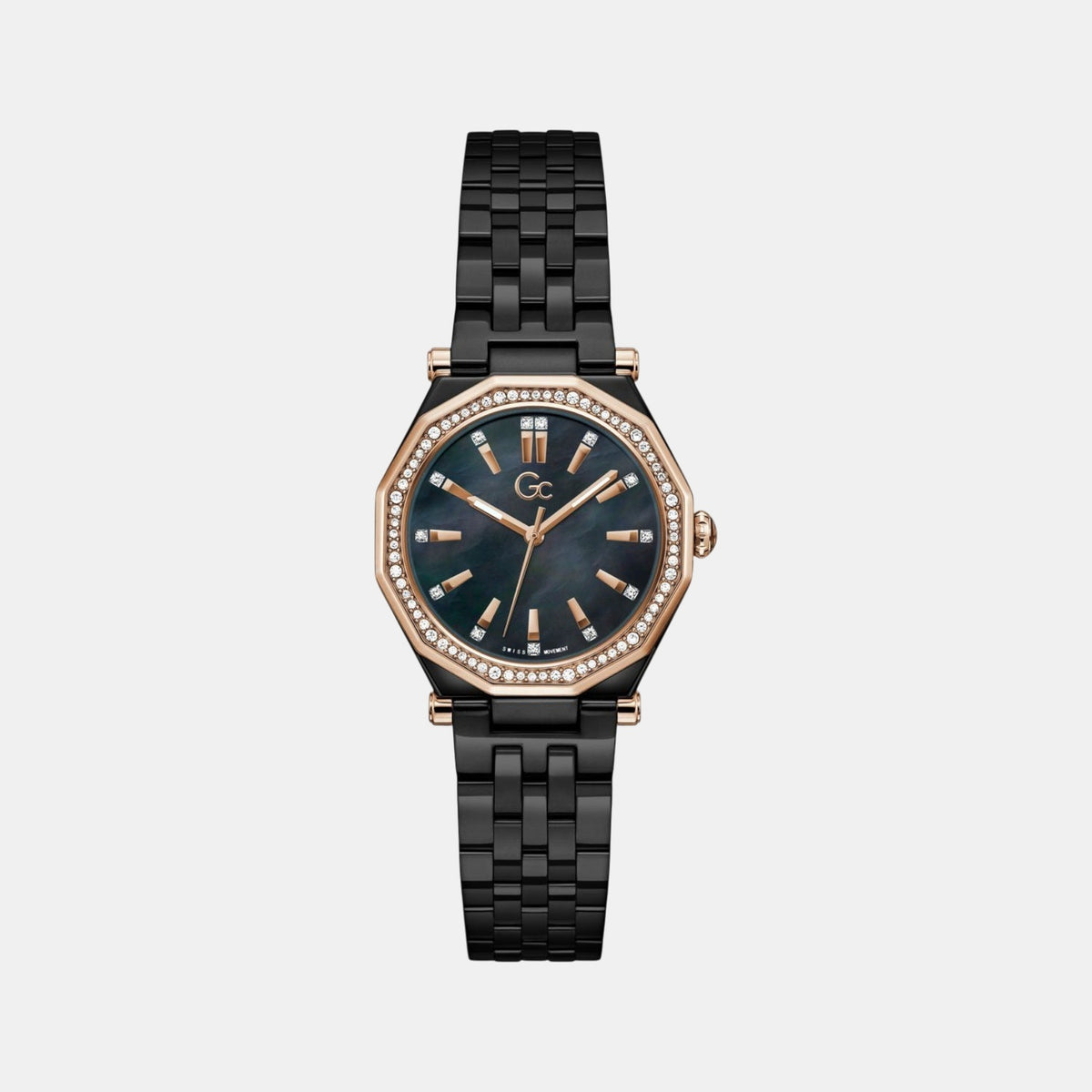 Gleam Women Quartz Black Dial Multi-Function Ceramic Watch Z59002L2