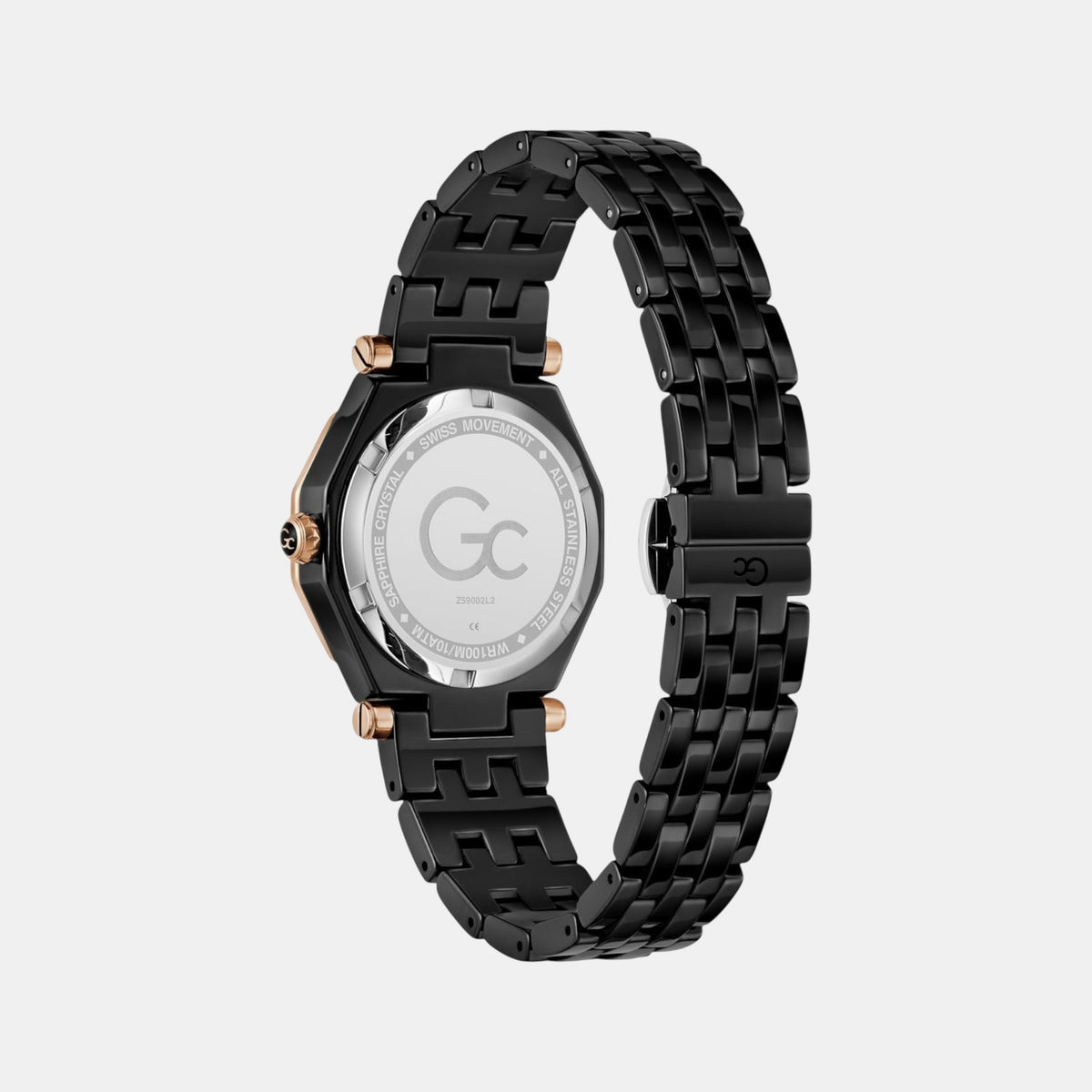 Gleam Women Quartz Black Dial Multi-Function Ceramic Watch Z59002L2