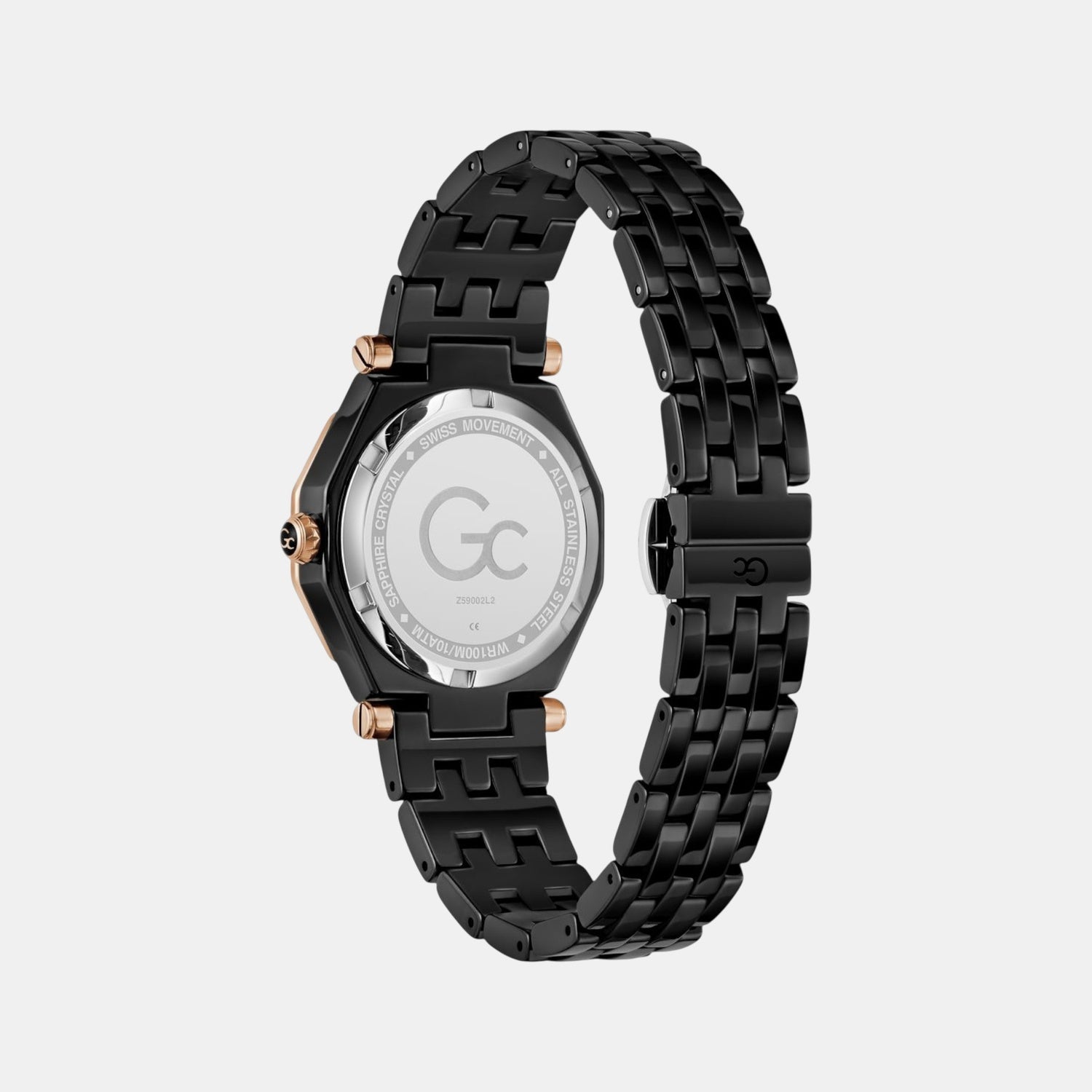 Gc Gleam Women Quartz Black Dial Multi-Function Ceramic Watch Z59002L2