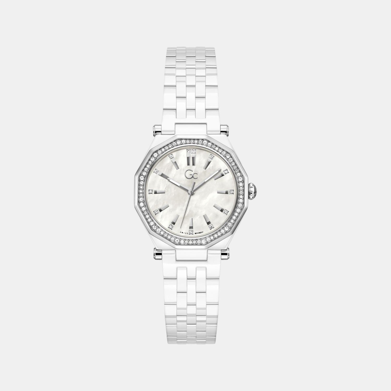Gc Gleam Women Quartz White Dial Multi-Function Ceramic Watch Z59003L1