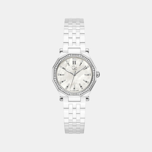 Gc Gleam Women Quartz White Dial Multi-Function Ceramic Watch Z59003L1