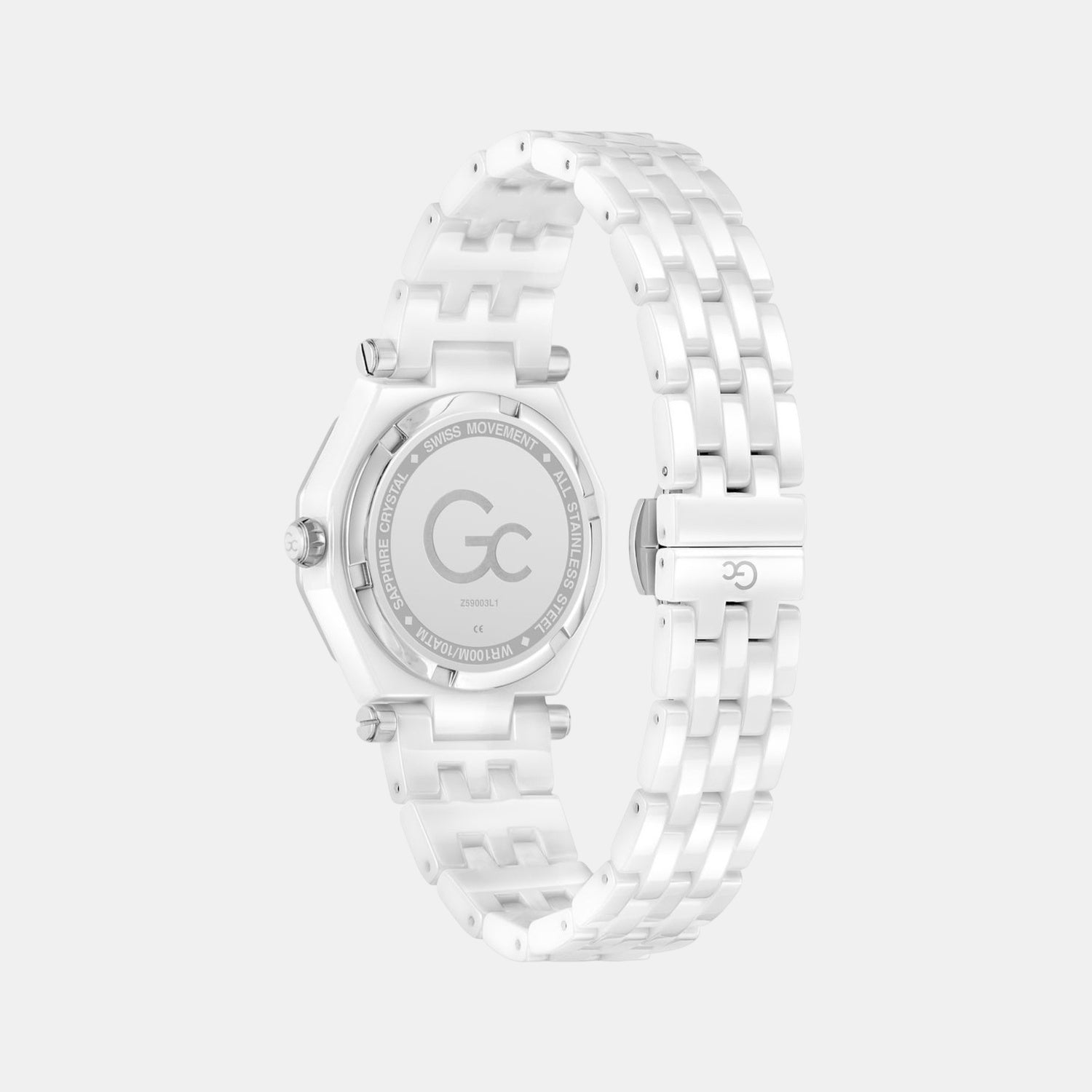 Gc Gleam Women Quartz White Dial Multi-Function Ceramic Watch Z59003L1
