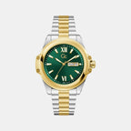Bolt Men Quartz Green Dial Analog Stainless Steel Watch Z60002G9