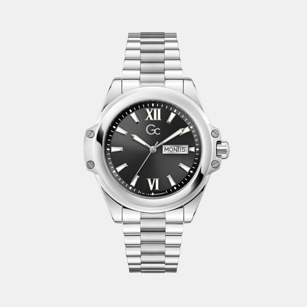 Bolt Men Quartz Black Dial Analog Stainless Steel Watch Z60003G2