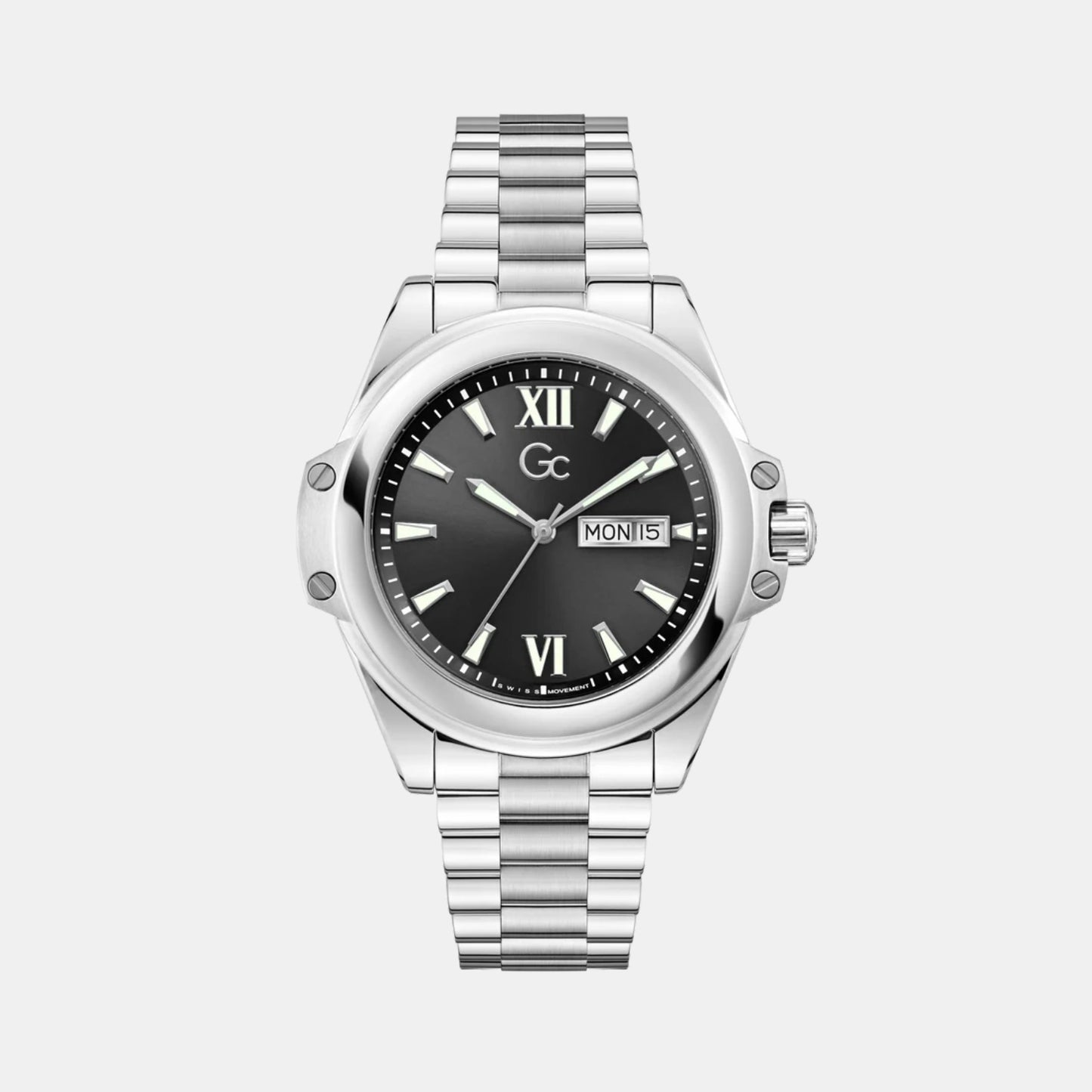 Bolt Men Quartz Black Dial Analog Stainless Steel Watch Z60003G2