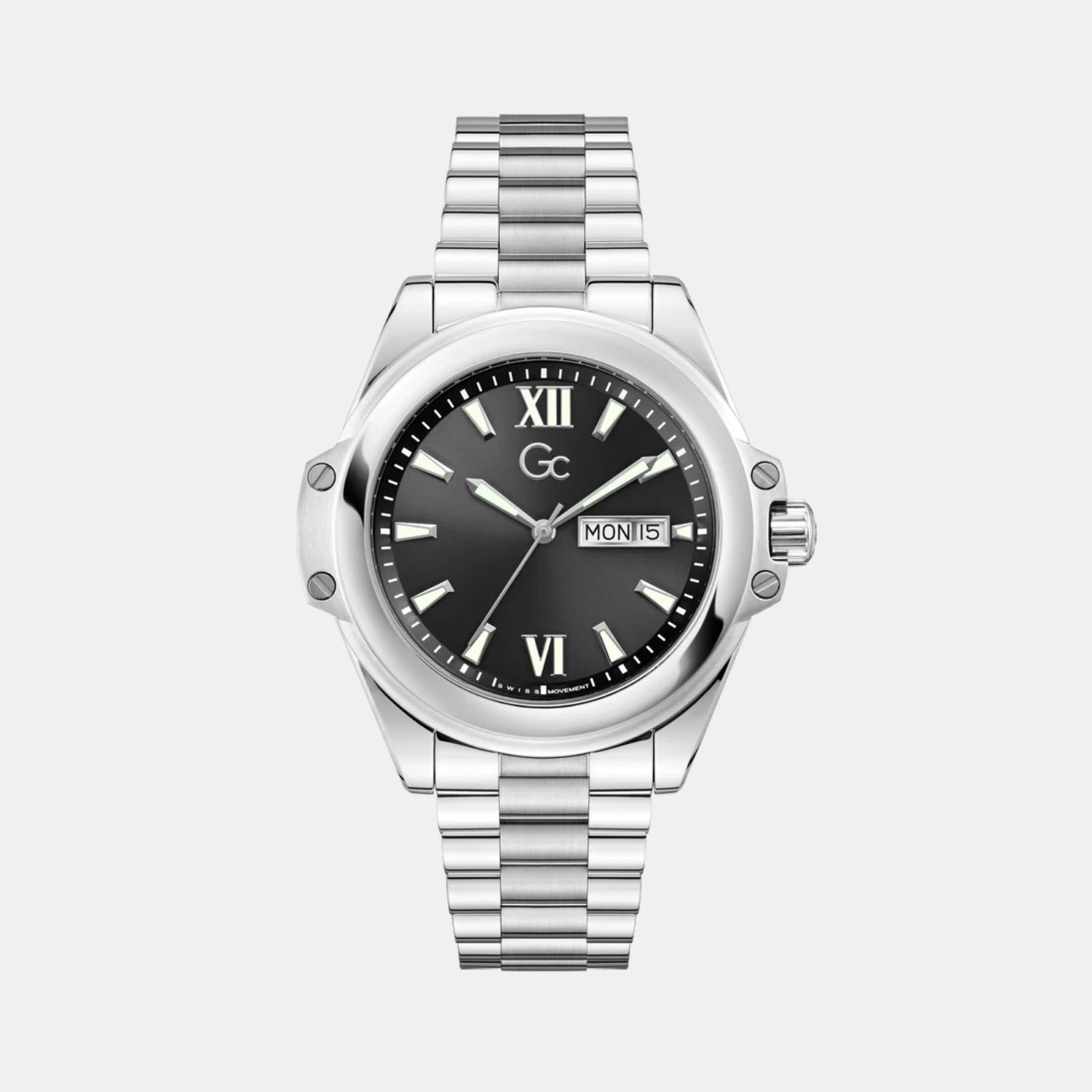 Bolt Men Quartz Black Dial Analog Stainless Steel Watch Z60003G2