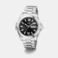 Bolt Men Quartz Black Dial Analog Stainless Steel Watch Z60003G2