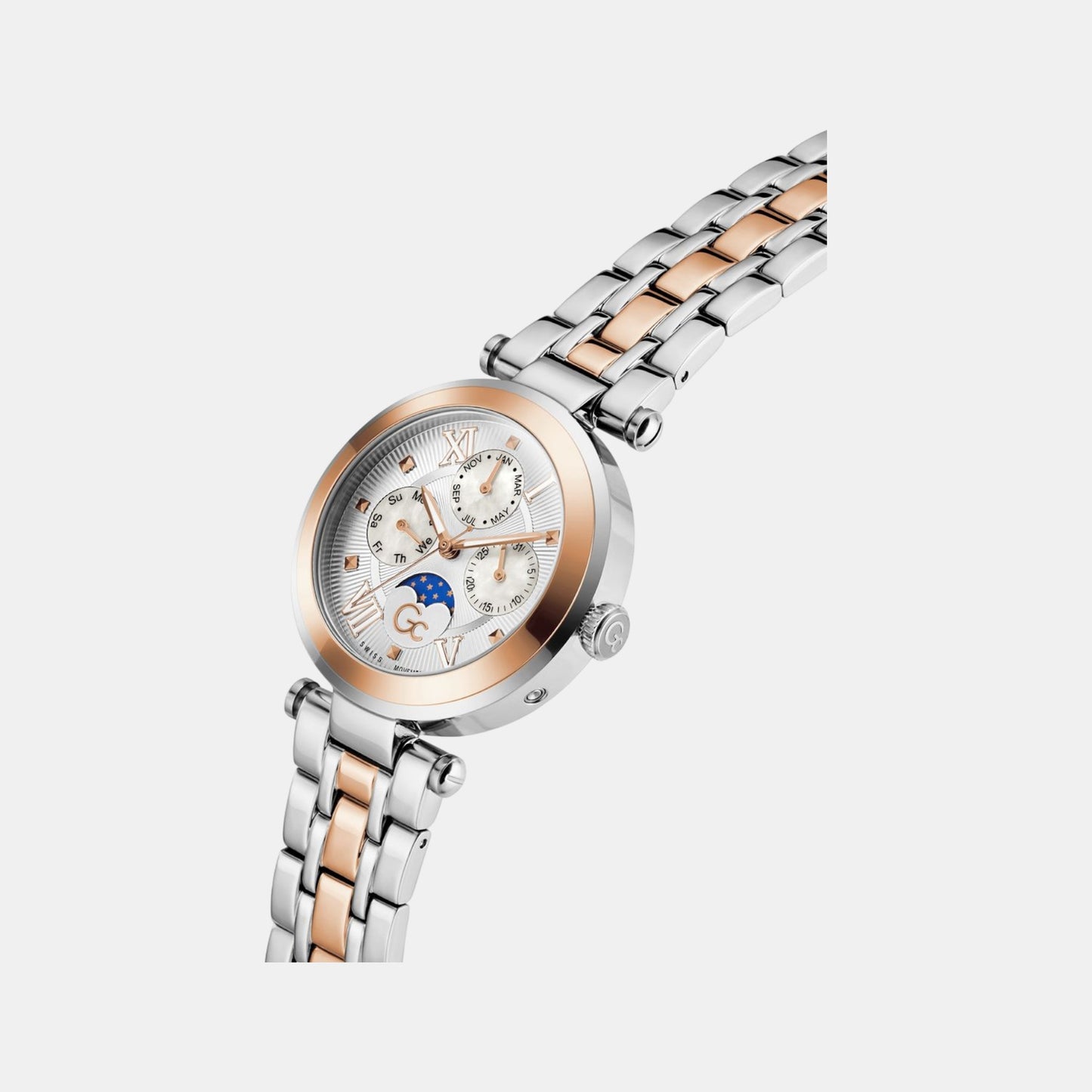 Sportchic Women Quartz White Dial Multi-Function Stainless Steel Watch Z62001L1