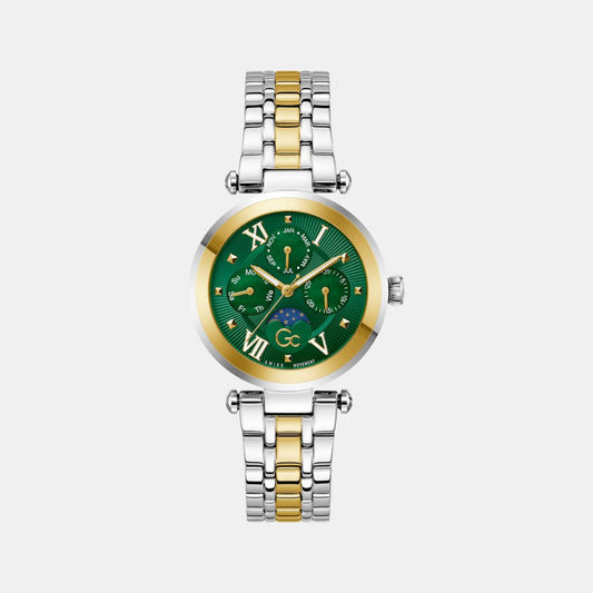 Sportchic Women Quartz Green Dial Multi-Function Stainless Steel Watch Z62002L9