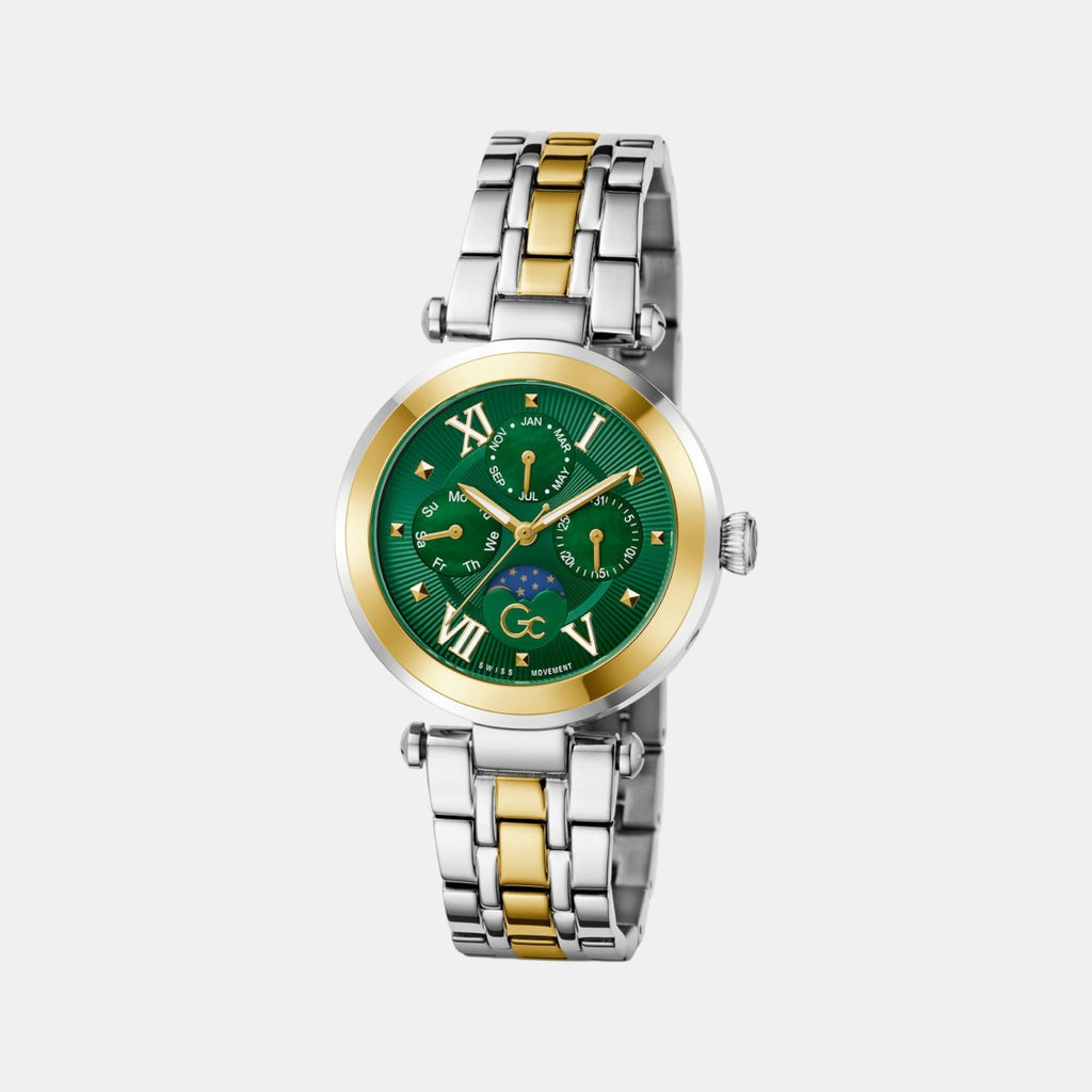 Gc Sportchic Women Quartz Green Dial Multi-Function Stainless Steel Watch Z62002L9