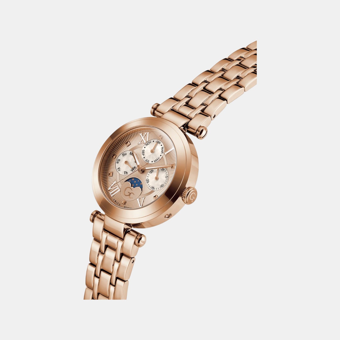 Sportchic Women Quartz Rose Gold Dial Multi-Function Stainless Steel Watch Z62003L3