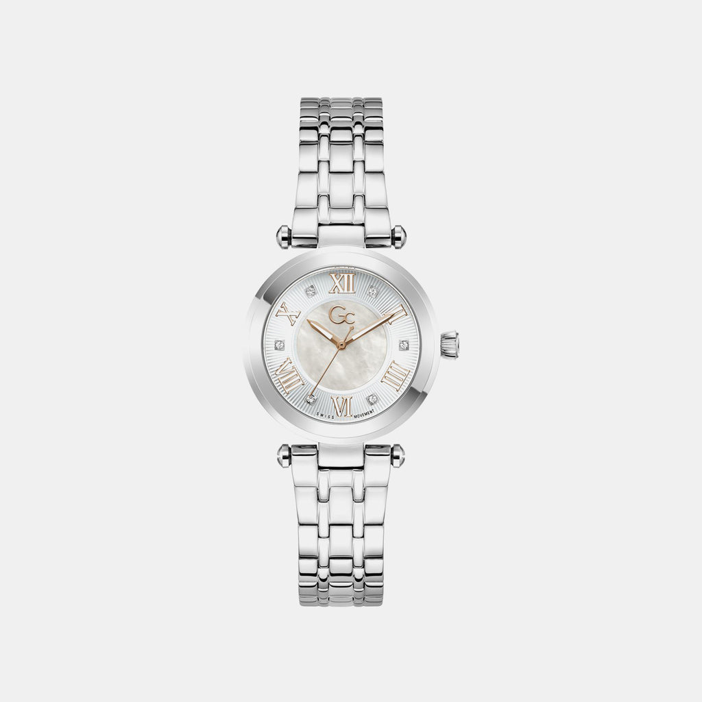 Gc Sportchic Women Quartz White Dial Analog Stainless Steel Watch Z63001L1