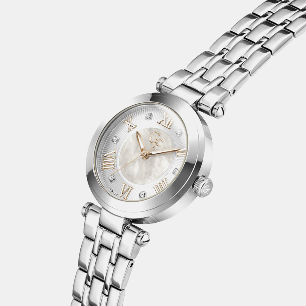 Gc Sportchic Women Quartz White Dial Analog Stainless Steel Watch Z63001L1
