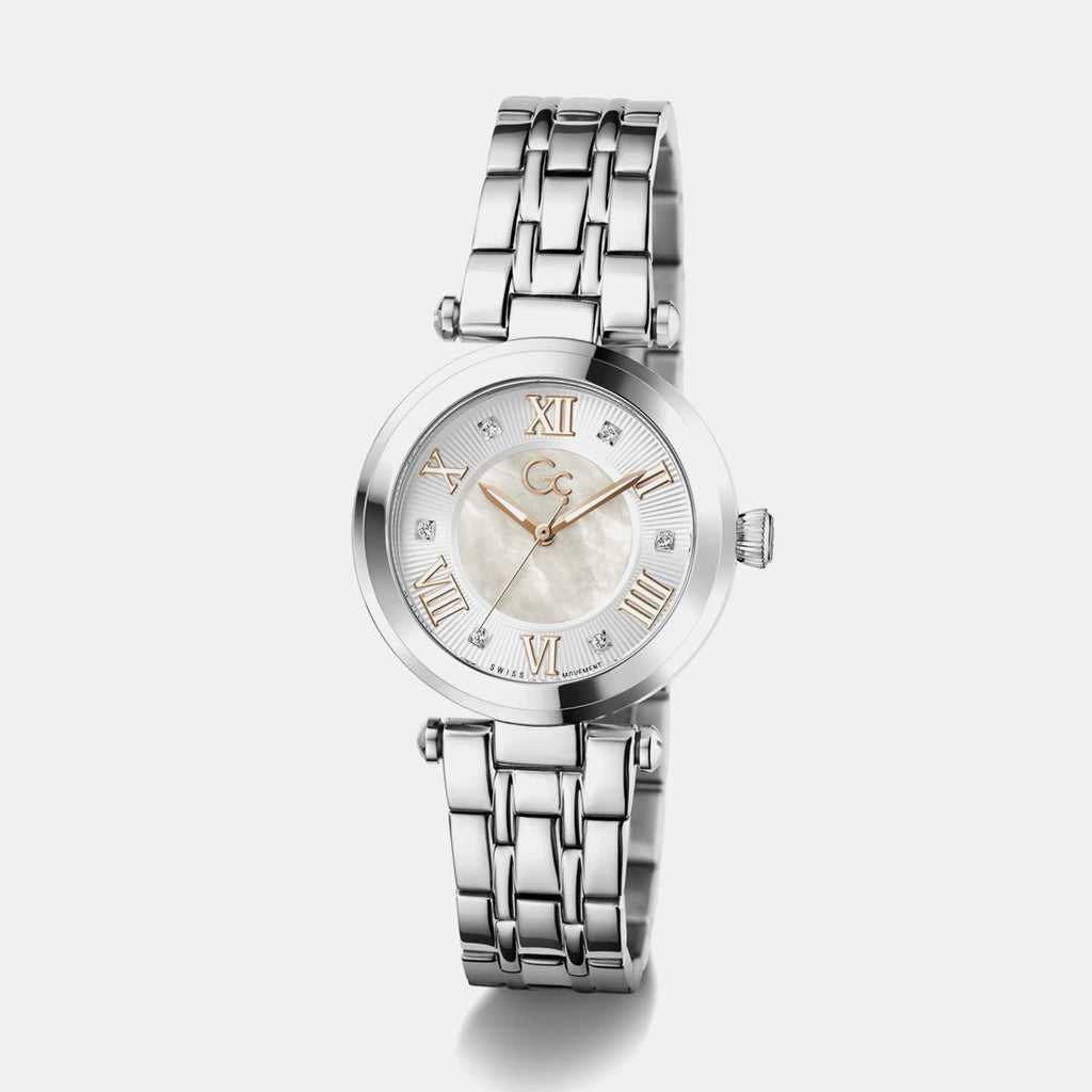 Gc Sportchic Women Quartz White Dial Analog Stainless Steel Watch Z63001L1