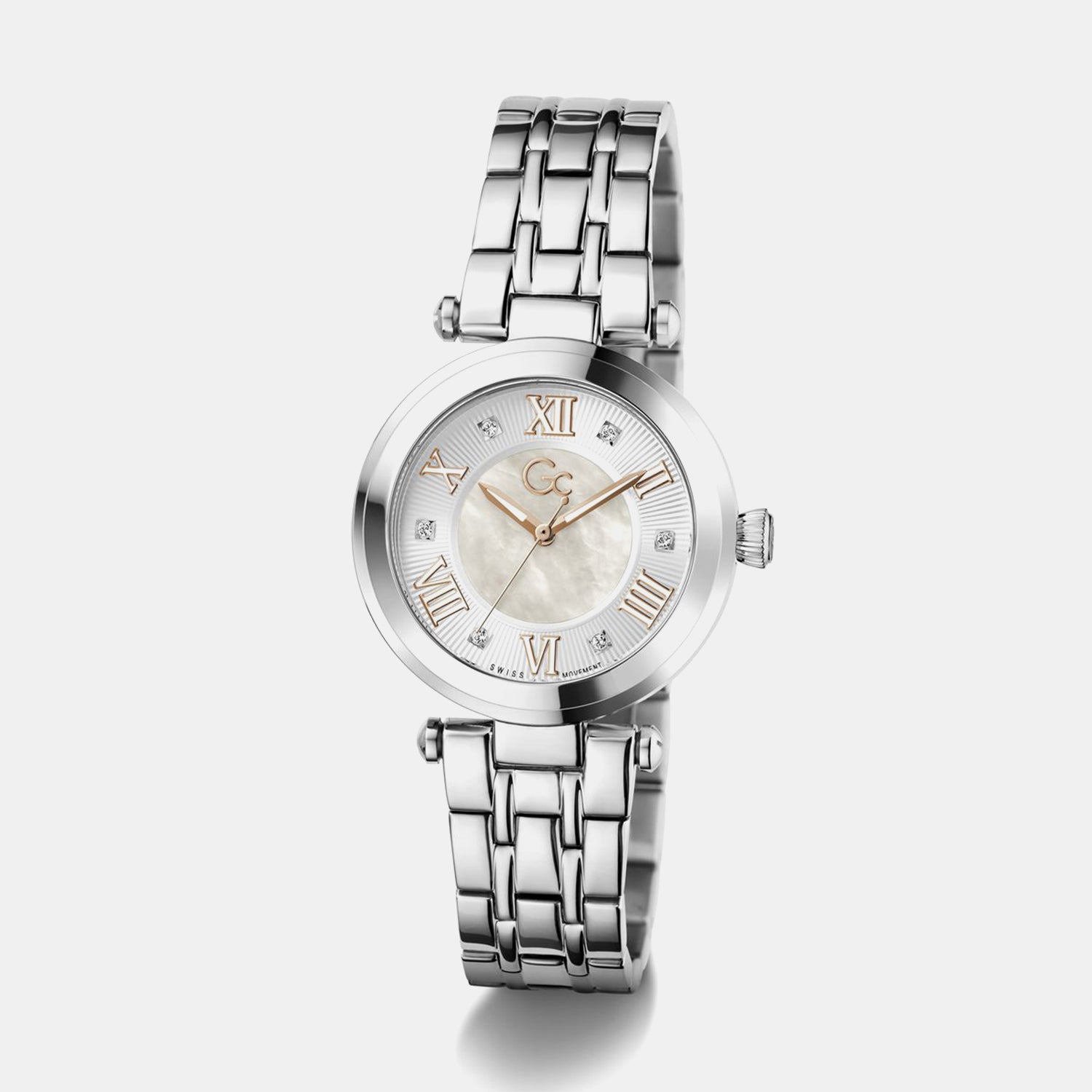 Gc Sportchic Women Quartz White Dial Analog Stainless Steel Watch Z63001L1