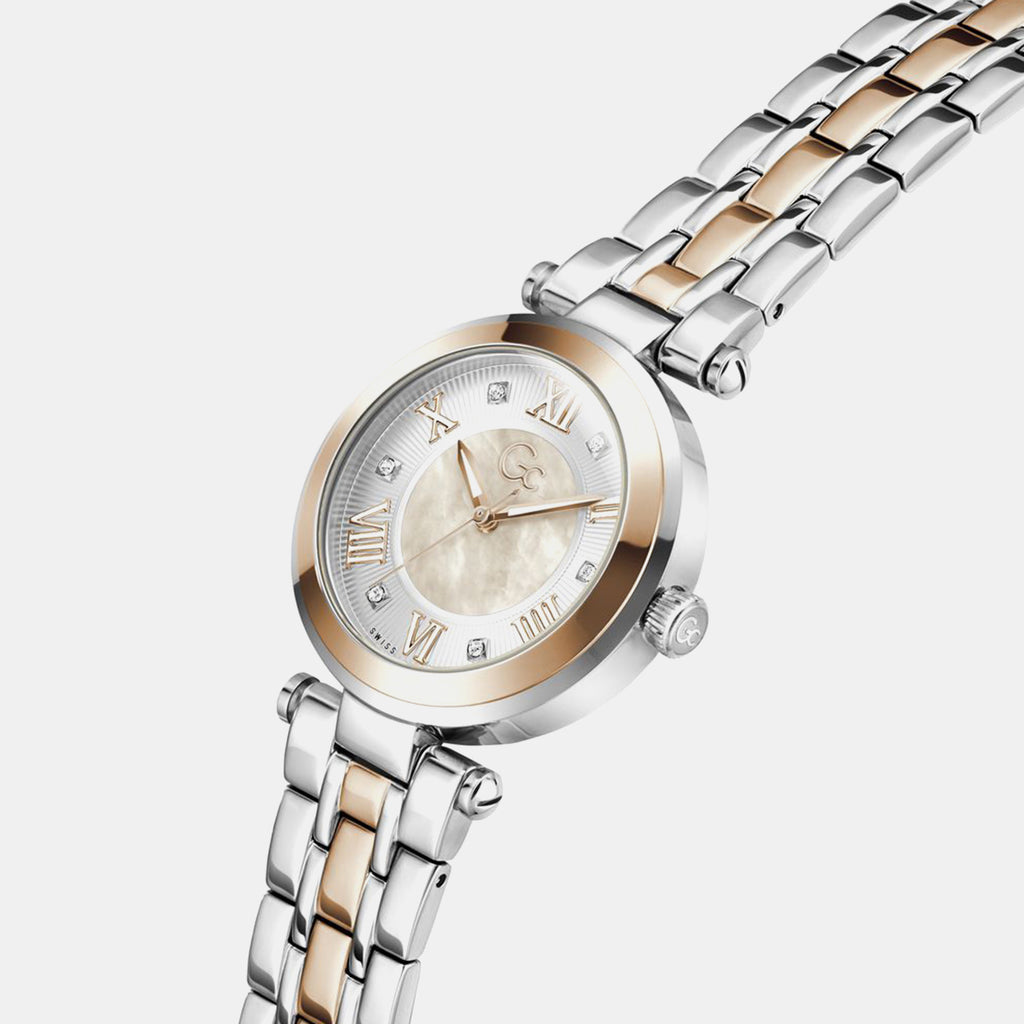 Gc Sportchic Women Quartz White Dial Analog Stainless Steel Watch Z63002L3