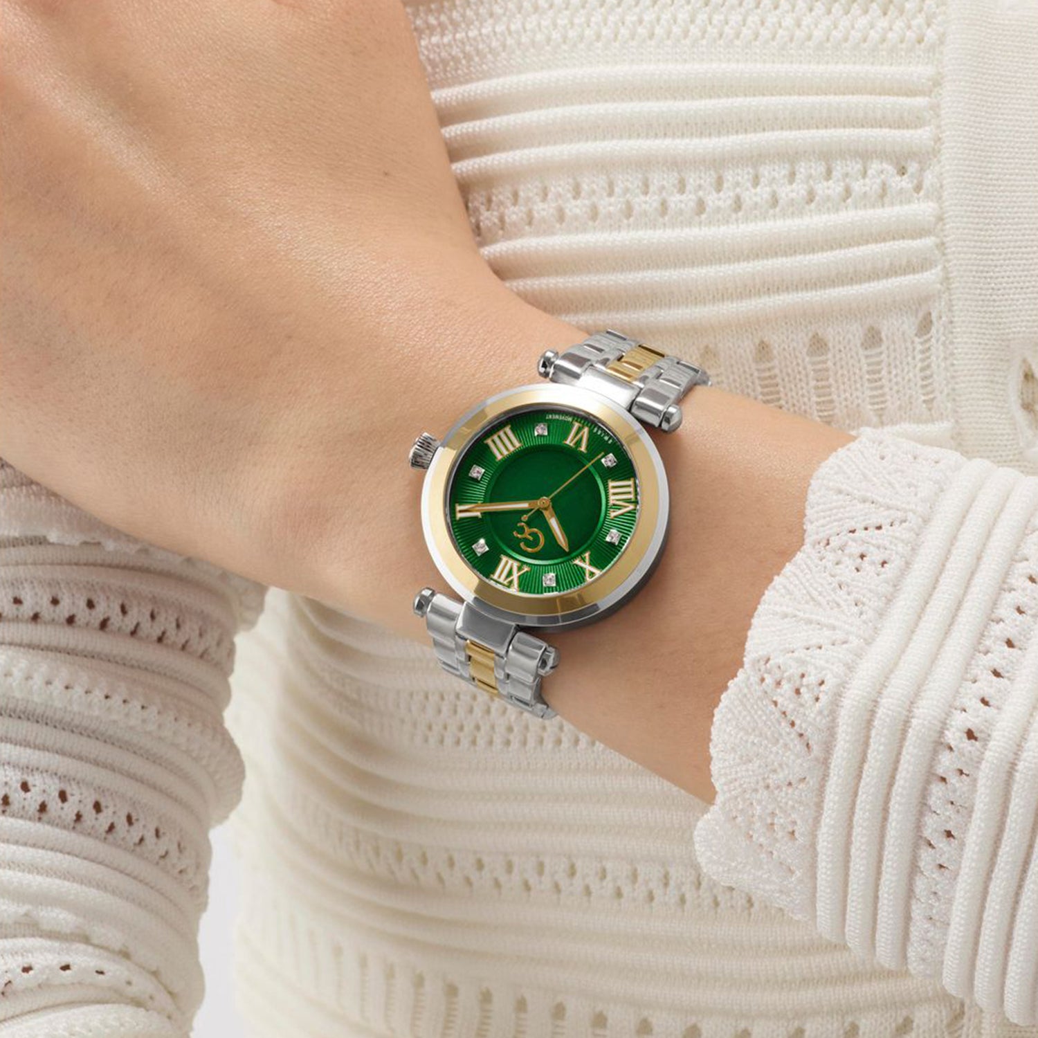 Gc Sportchic Women Quartz Green Dial Analog Stainless Steel Watch Z63004L9