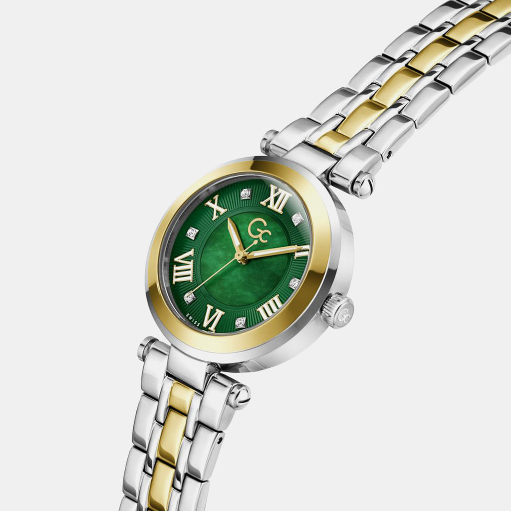 Gc Sportchic Women Quartz Green Dial Analog Stainless Steel Watch Z63004L9