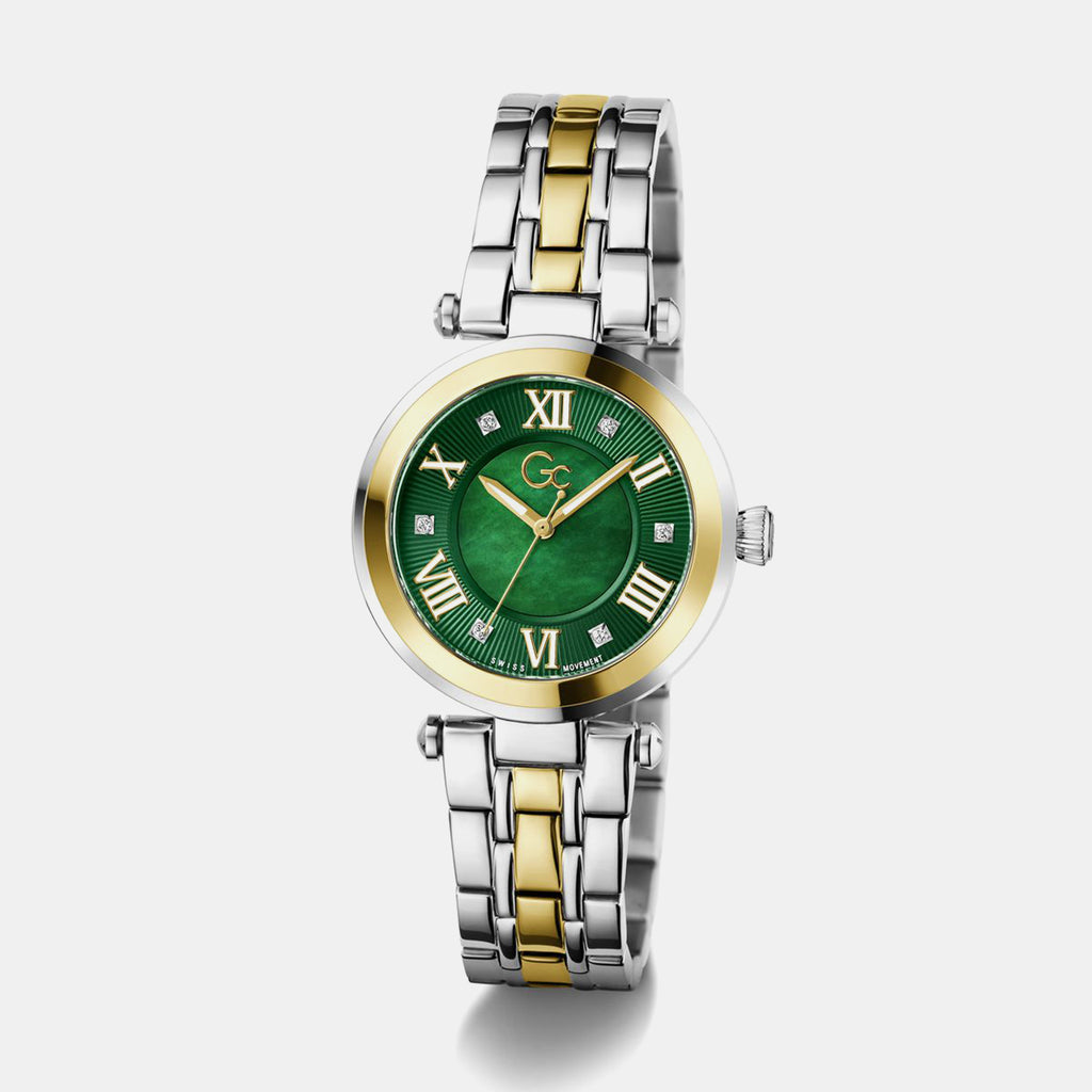 Gc Sportchic Women Quartz Green Dial Analog Stainless Steel Watch Z63004L9