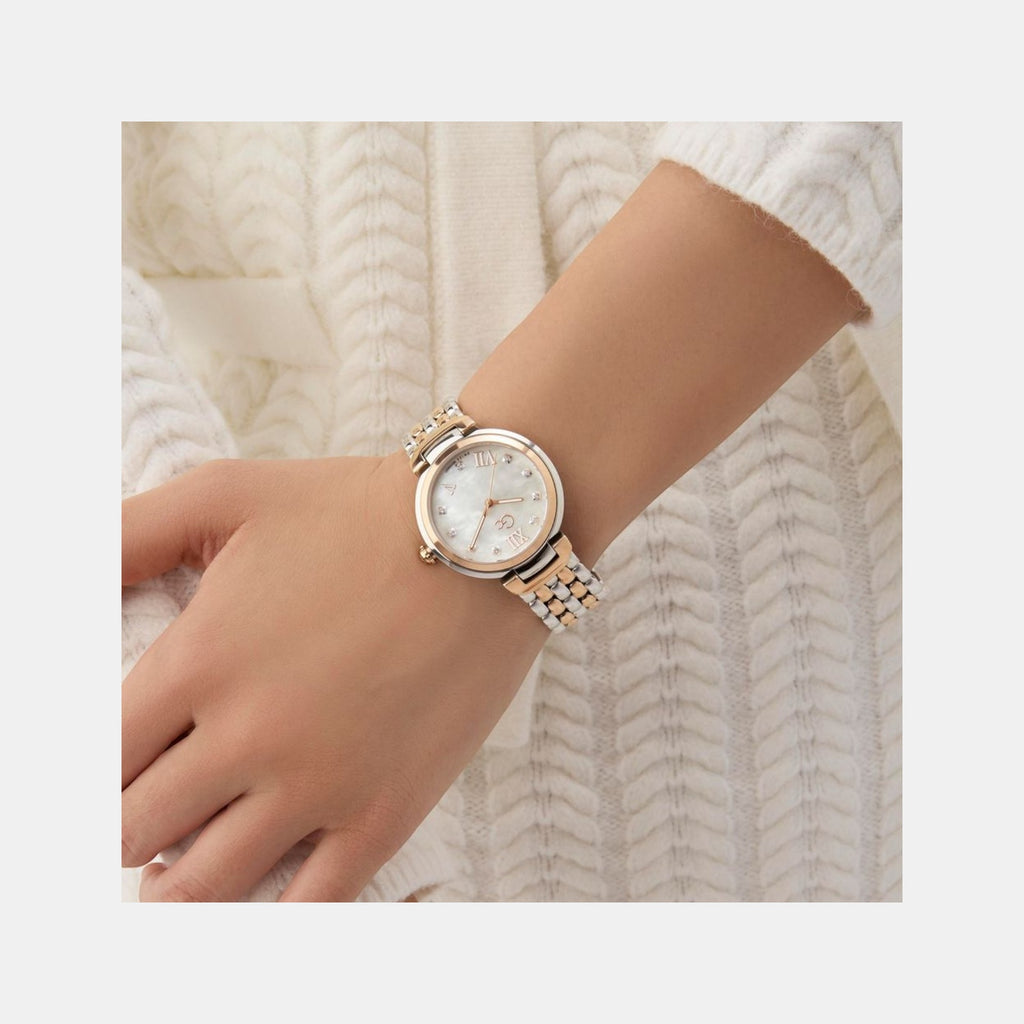 Gc Allure Women Quartz Mother Of Pearl Dial Analog Stainless Steel Watch Z64001L1