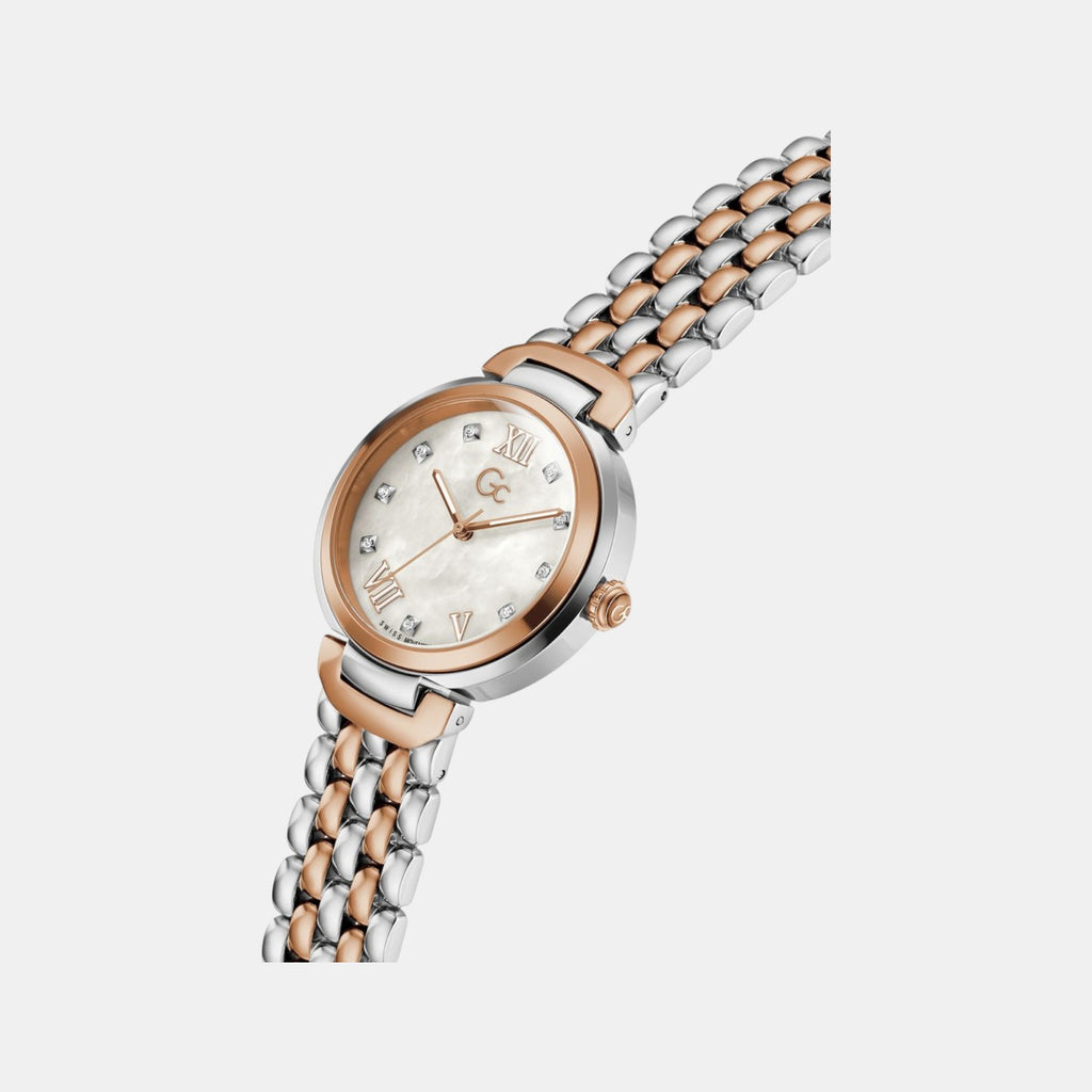 Gc Allure Women Quartz Mother Of Pearl Dial Analog Stainless Steel Watch Z64001L1
