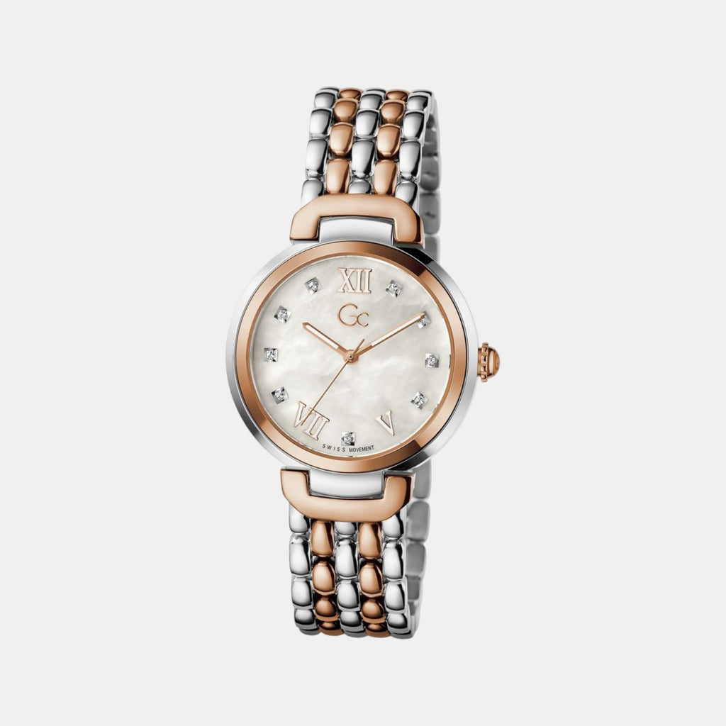 Gc Allure Women Quartz Mother Of Pearl Dial Analog Stainless Steel Watch Z64001L1