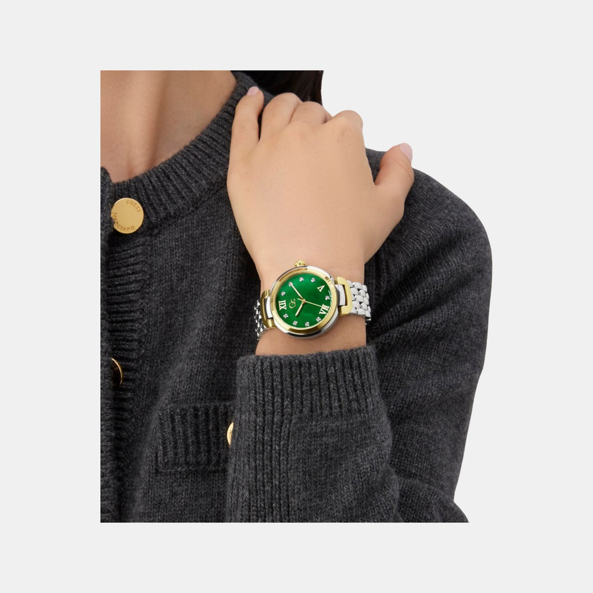 Allure Women Quartz Green Dial Analog Stainless Steel Watch Z64002L1