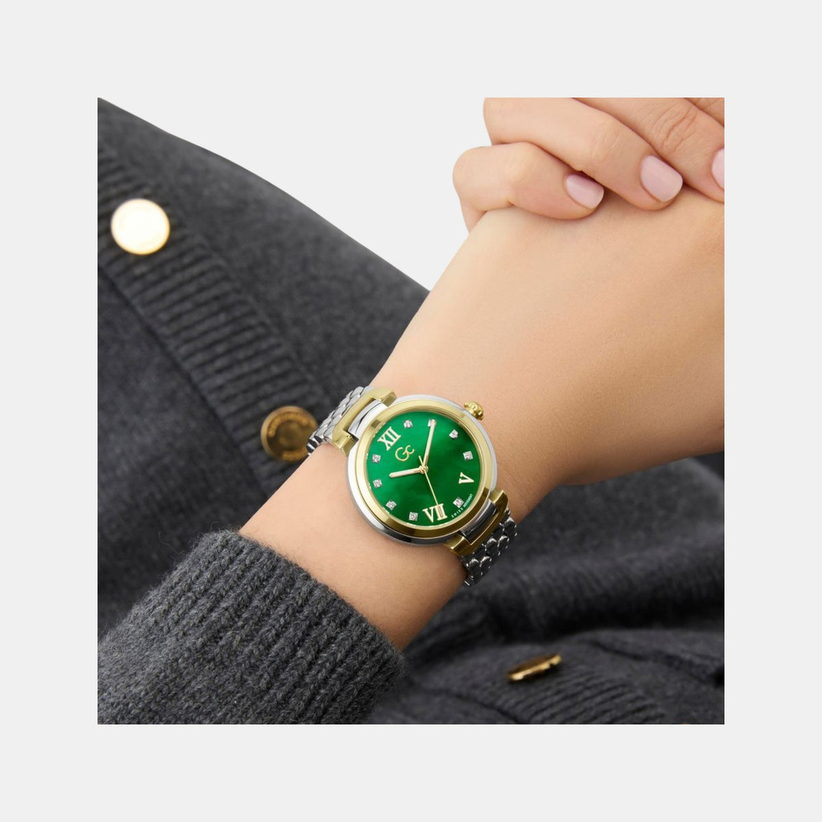 Allure Women Quartz Green Dial Analog Stainless Steel Watch Z64002L1