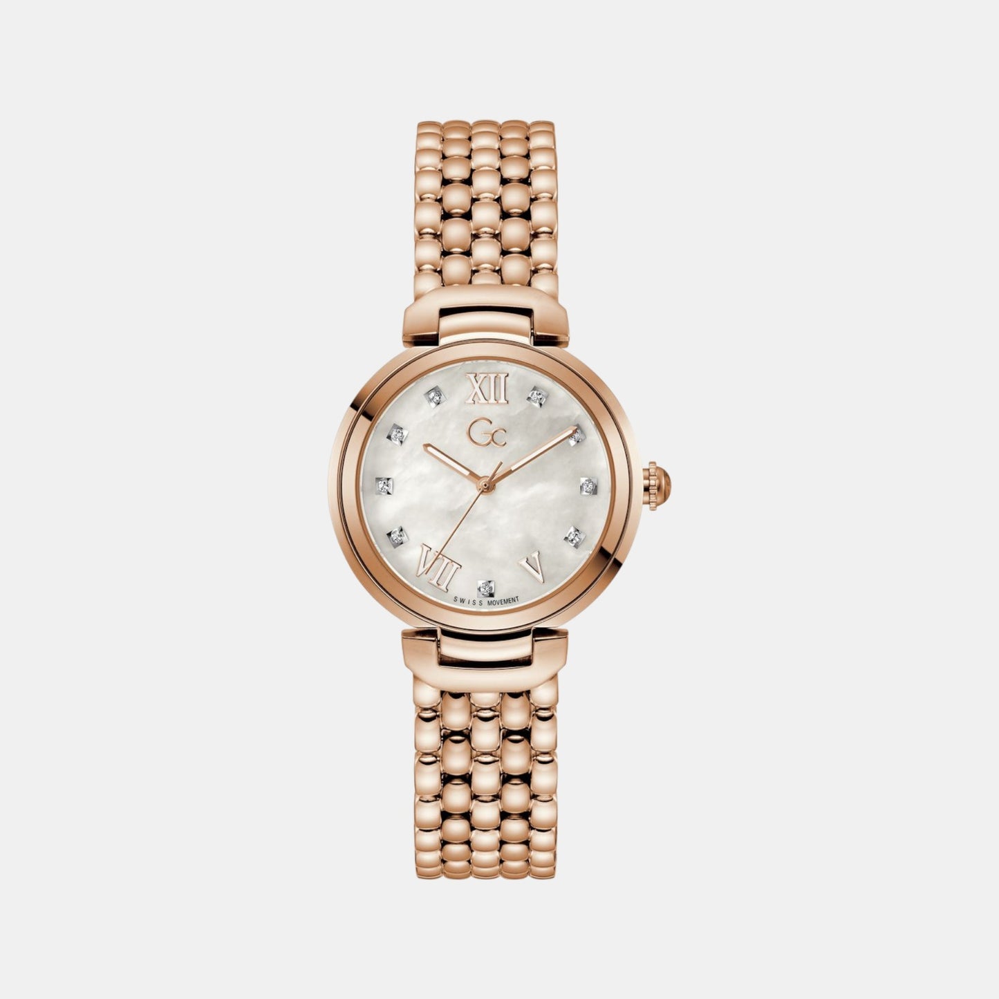 Dress Women Quartz White Mother Of Pearl Dial Analog Stainless Steel Watch Z64004L1