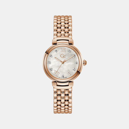 Dress Women Quartz White Mother Of Pearl Dial Analog Stainless Steel Watch Z64004L1