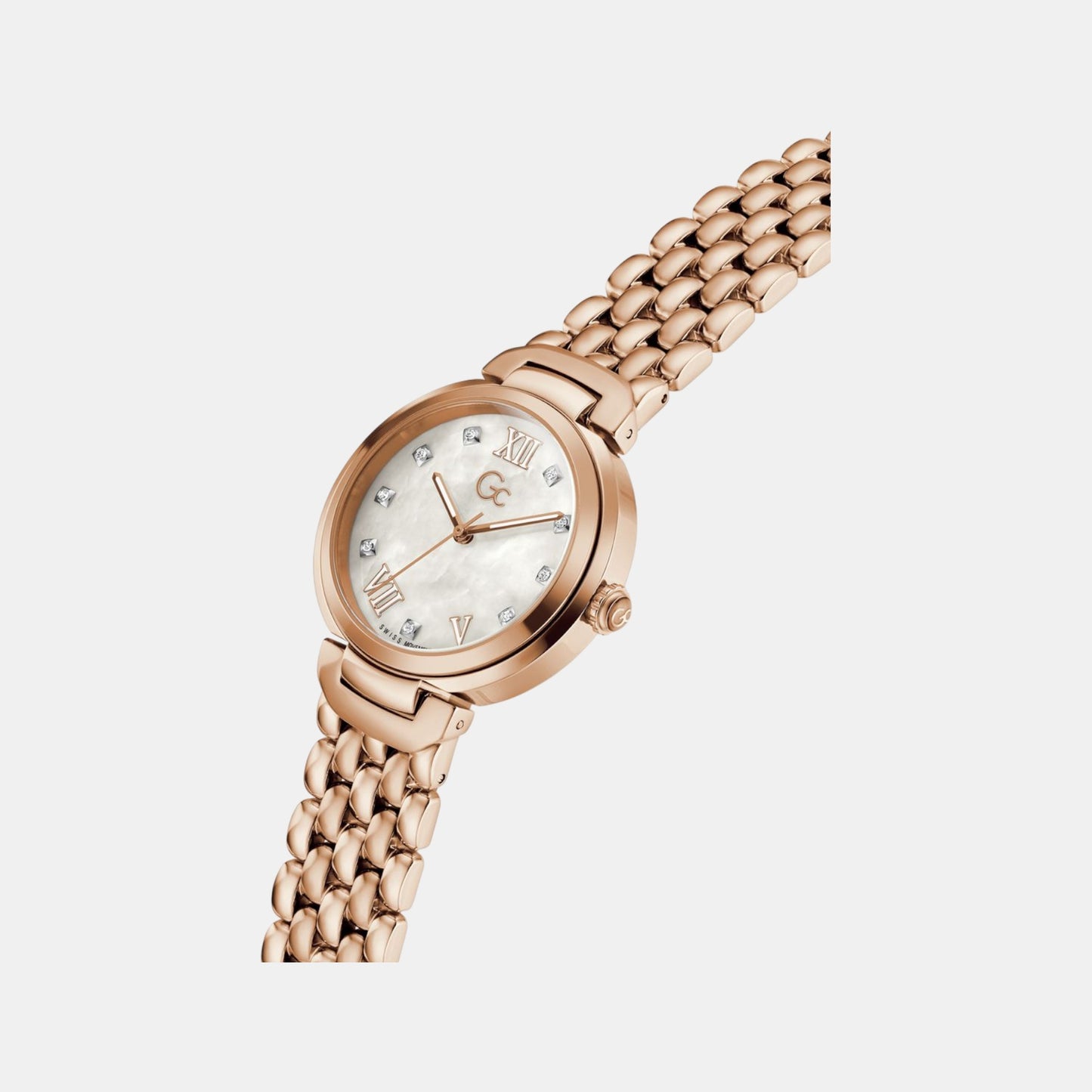 Dress Women Quartz White Mother Of Pearl Dial Analog Stainless Steel Watch Z64004L1