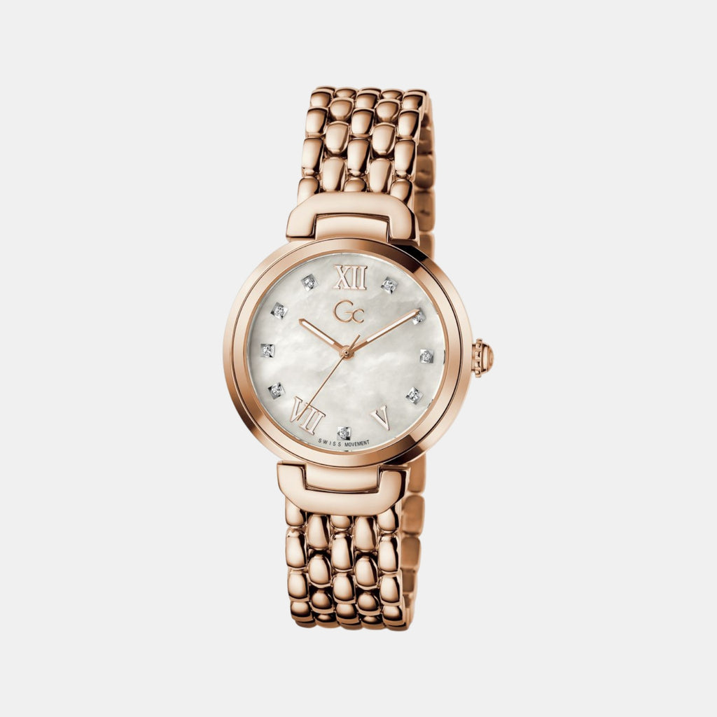 Gc Dress Women Quartz Mother Of Pearl Dial Analog Stainless Steel Watch Z64004L1