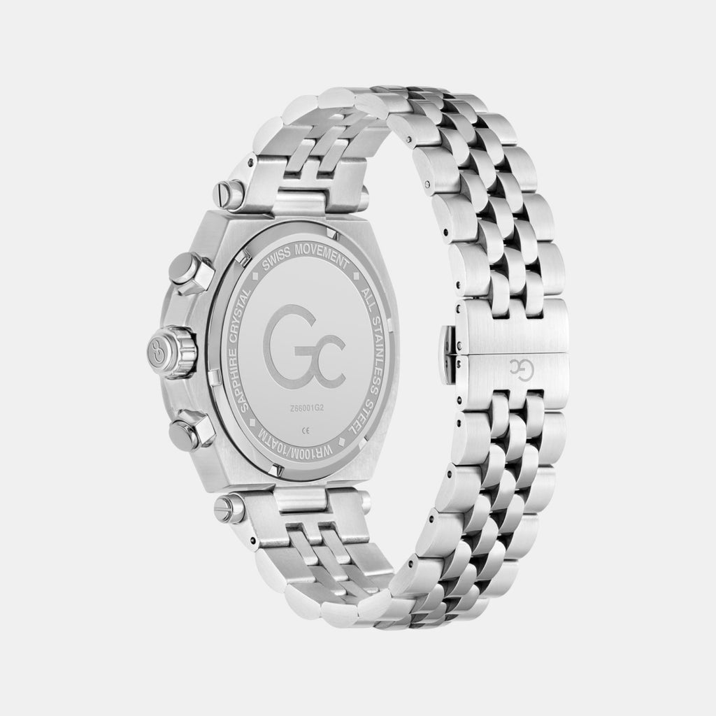 Gc Atlas Men Quartz Black Dial Chronograph Stainless Steel Watch Z66001G2