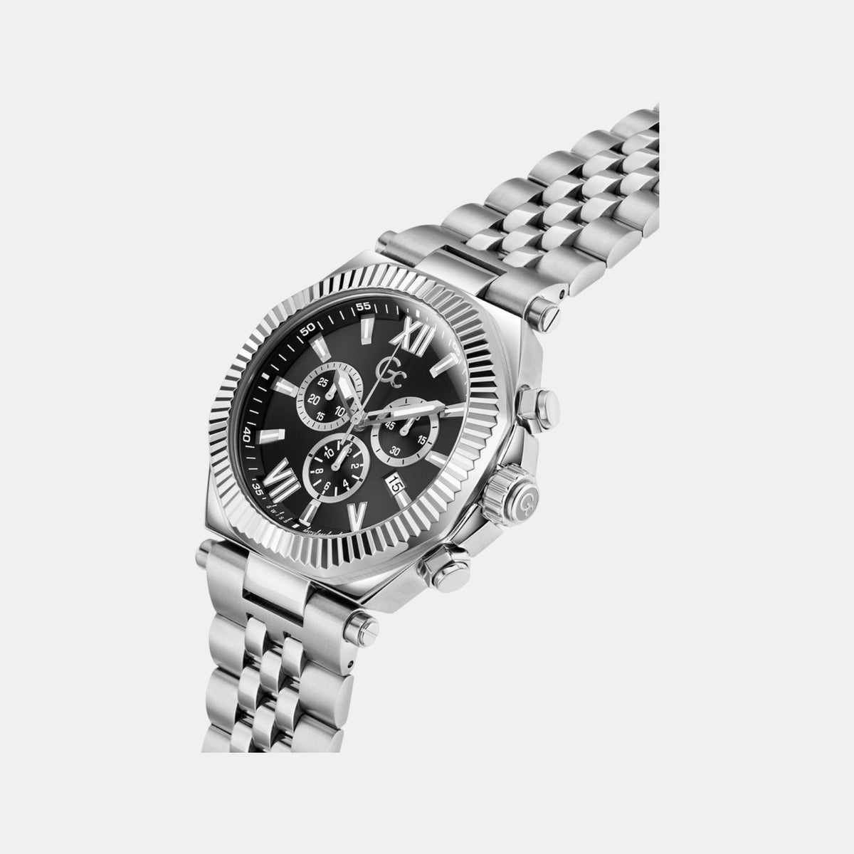 Atlas Men Quartz Black Dial Chronograph Stainless Steel Watch Z66001G2