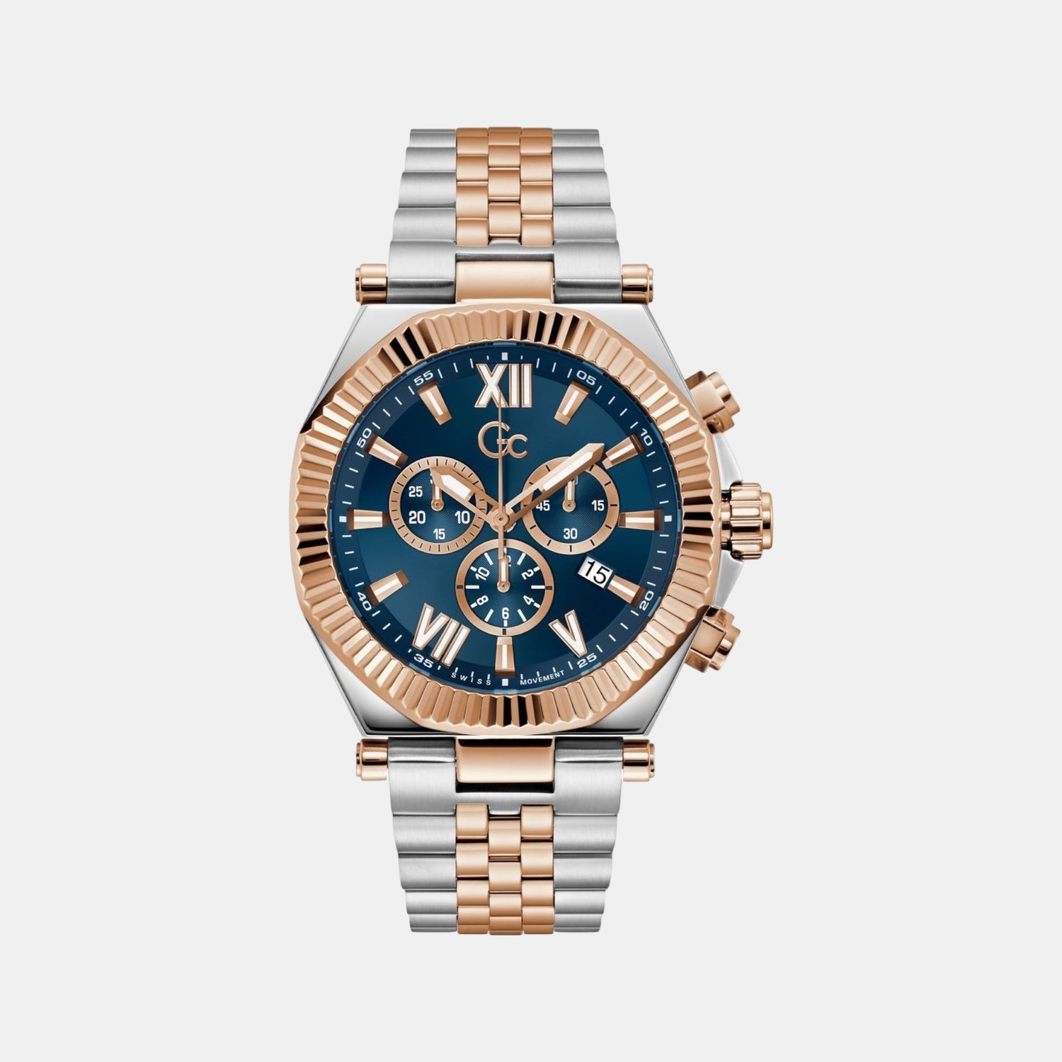 Gc Atlas Men Quartz Blue Dial Chronograph Stainless Steel Watch Z66002G7