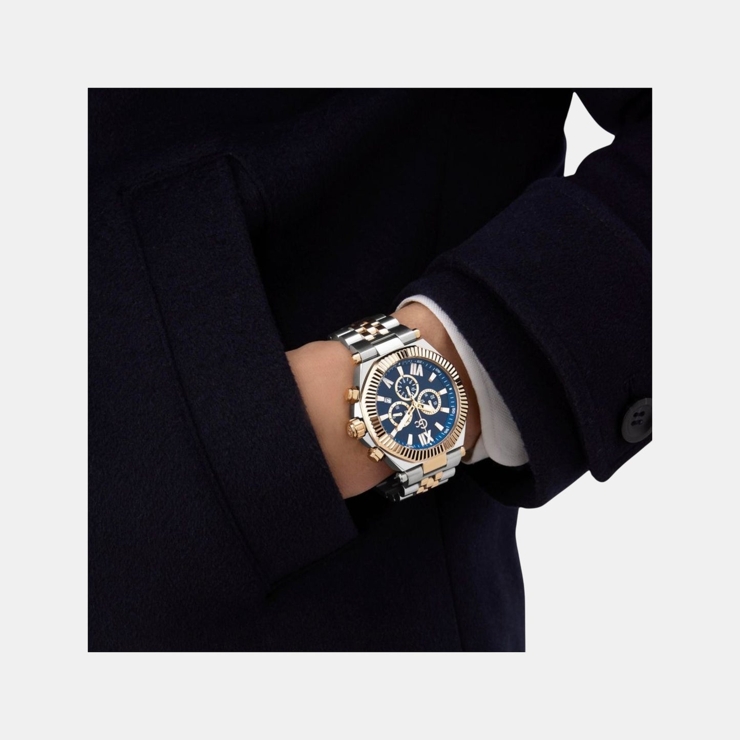 Gc Atlas Men Quartz Blue Dial Chronograph Stainless Steel Watch Z66002G7