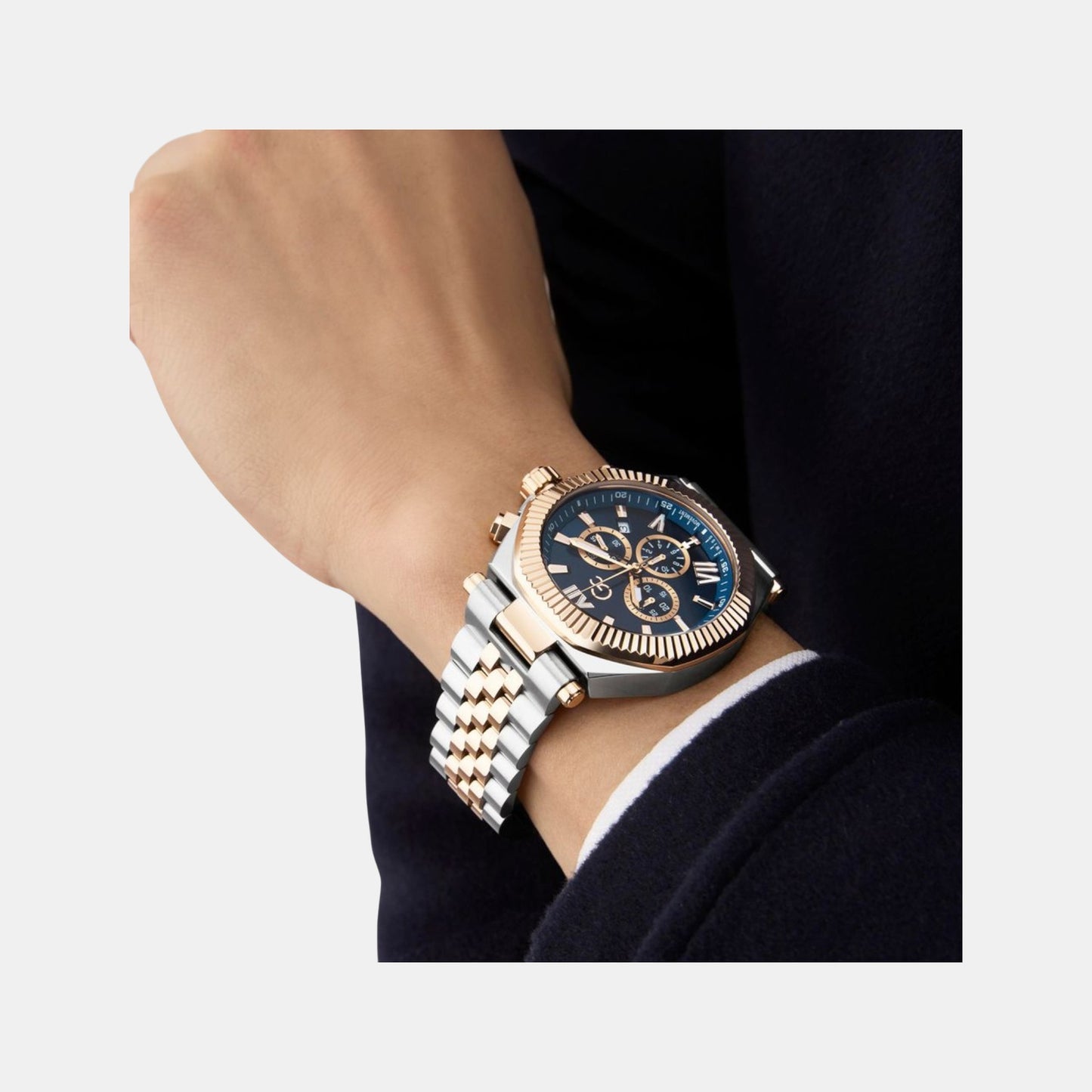 Gc Atlas Men Quartz Blue Dial Chronograph Stainless Steel Watch Z66002G7