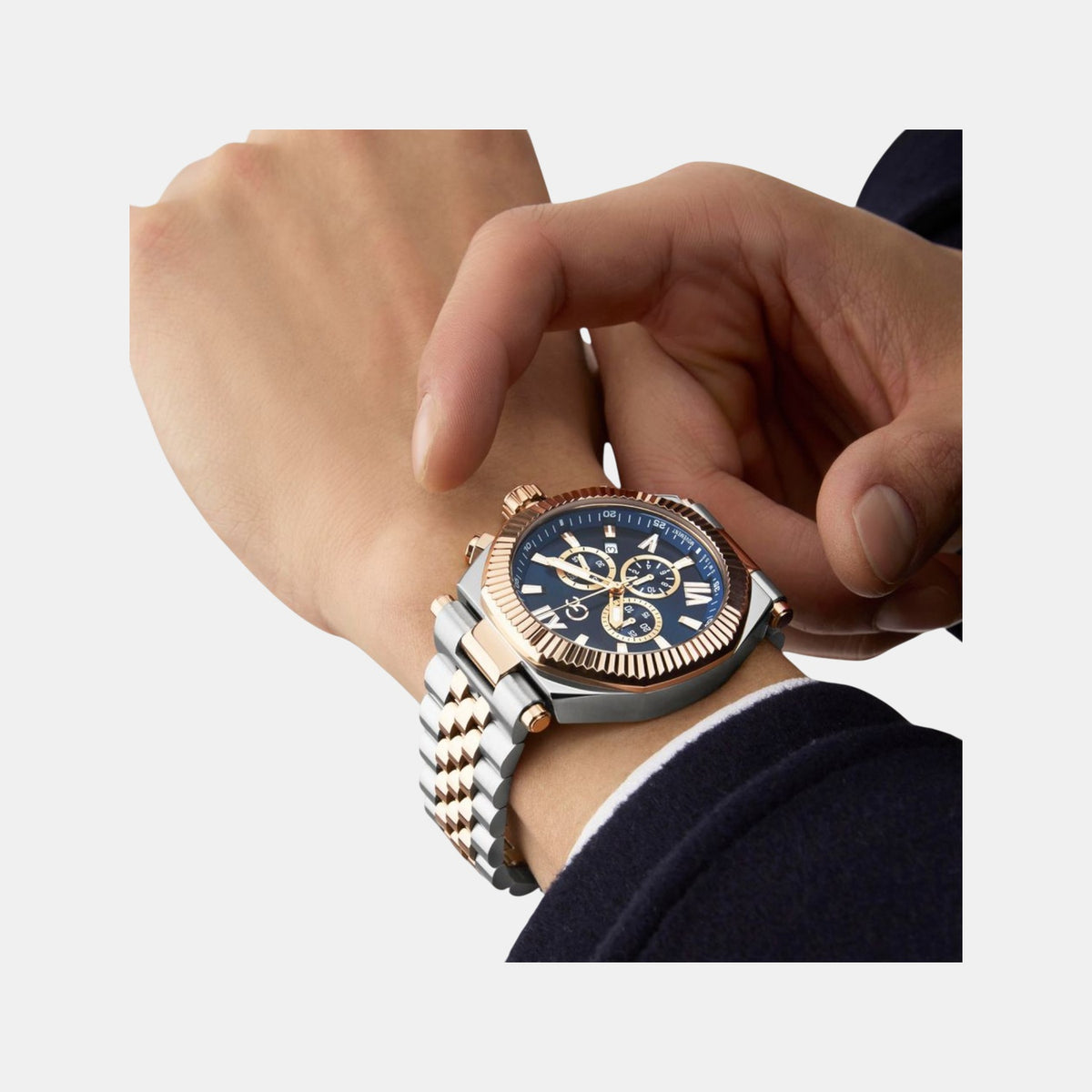 Atlas Men Quartz Blue Dial Chronograph Stainless Steel Watch Z66002G7