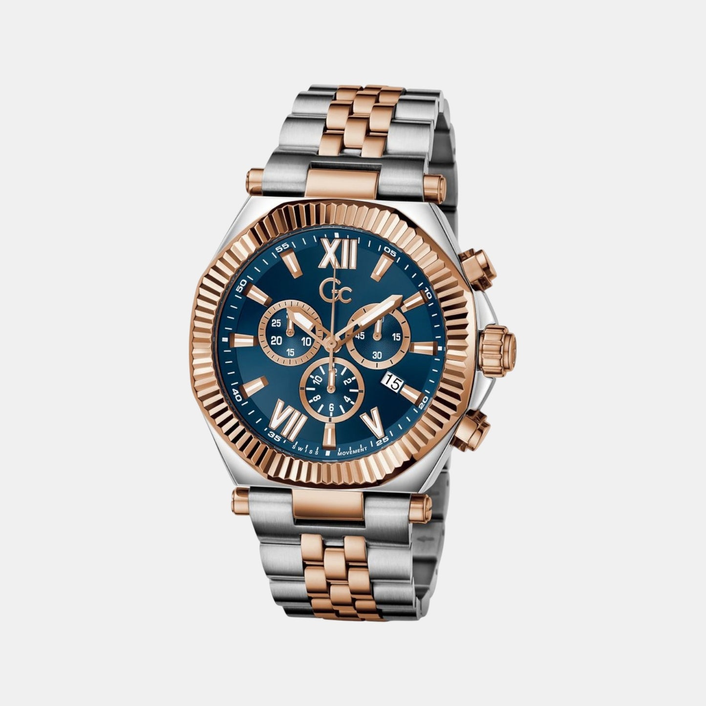 Gc Atlas Men Quartz Blue Dial Chronograph Stainless Steel Watch Z66002G7