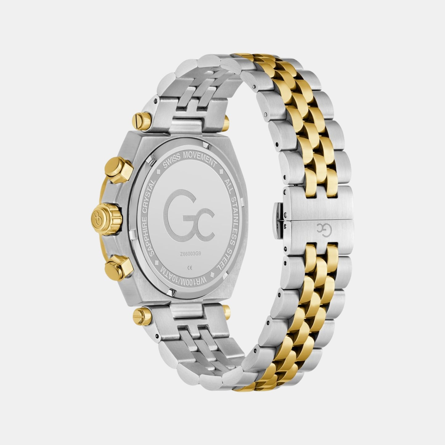 Gc Atlas Men Quartz Green Dial Chronograph Stainless Steel Watch Z66003G9